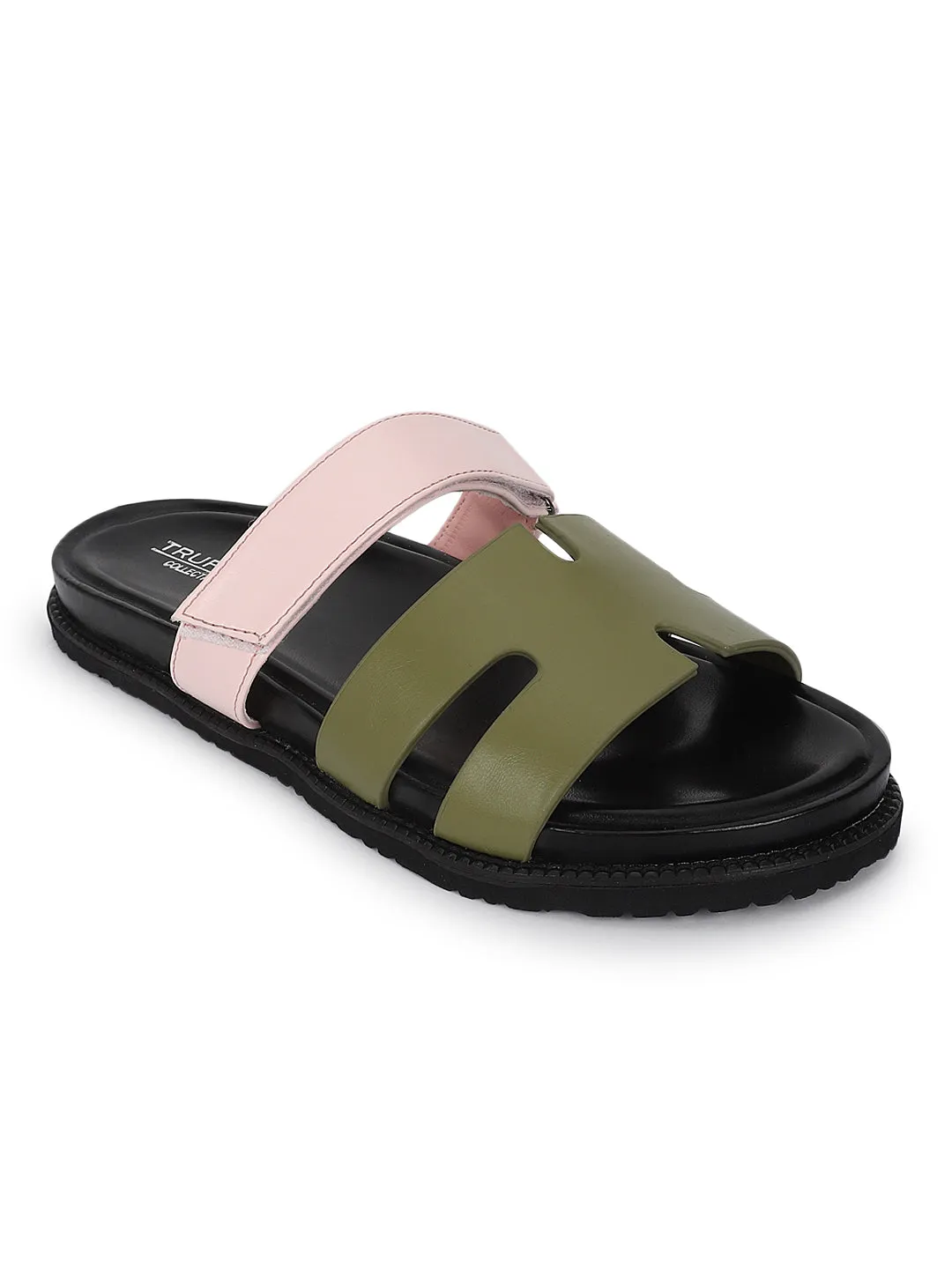 Khaki Pink PU Schlupf-Flats (TC-ST12ORRY-KHAPNK)