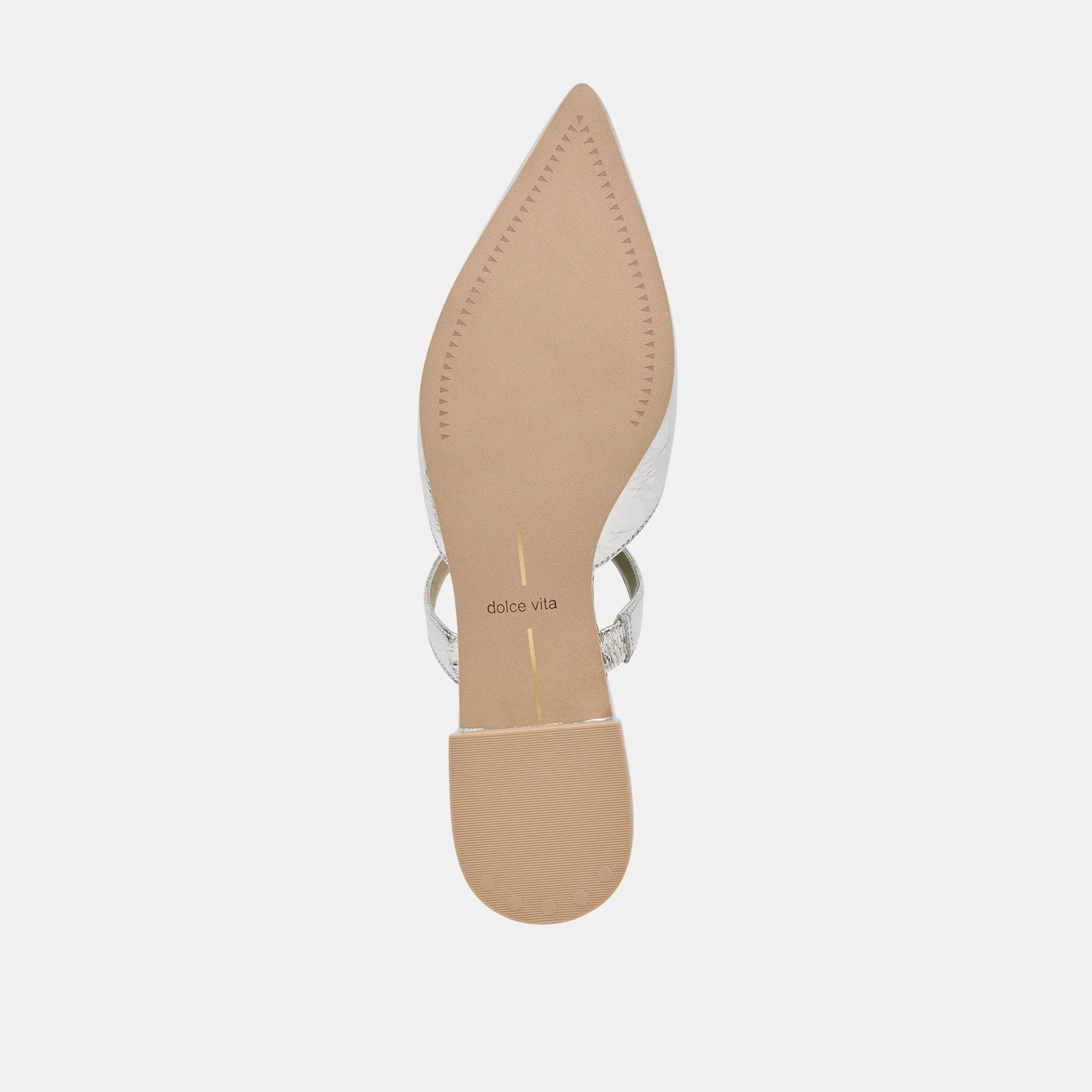 KANIKA FLATS SILVER DISTRESSED LEDER