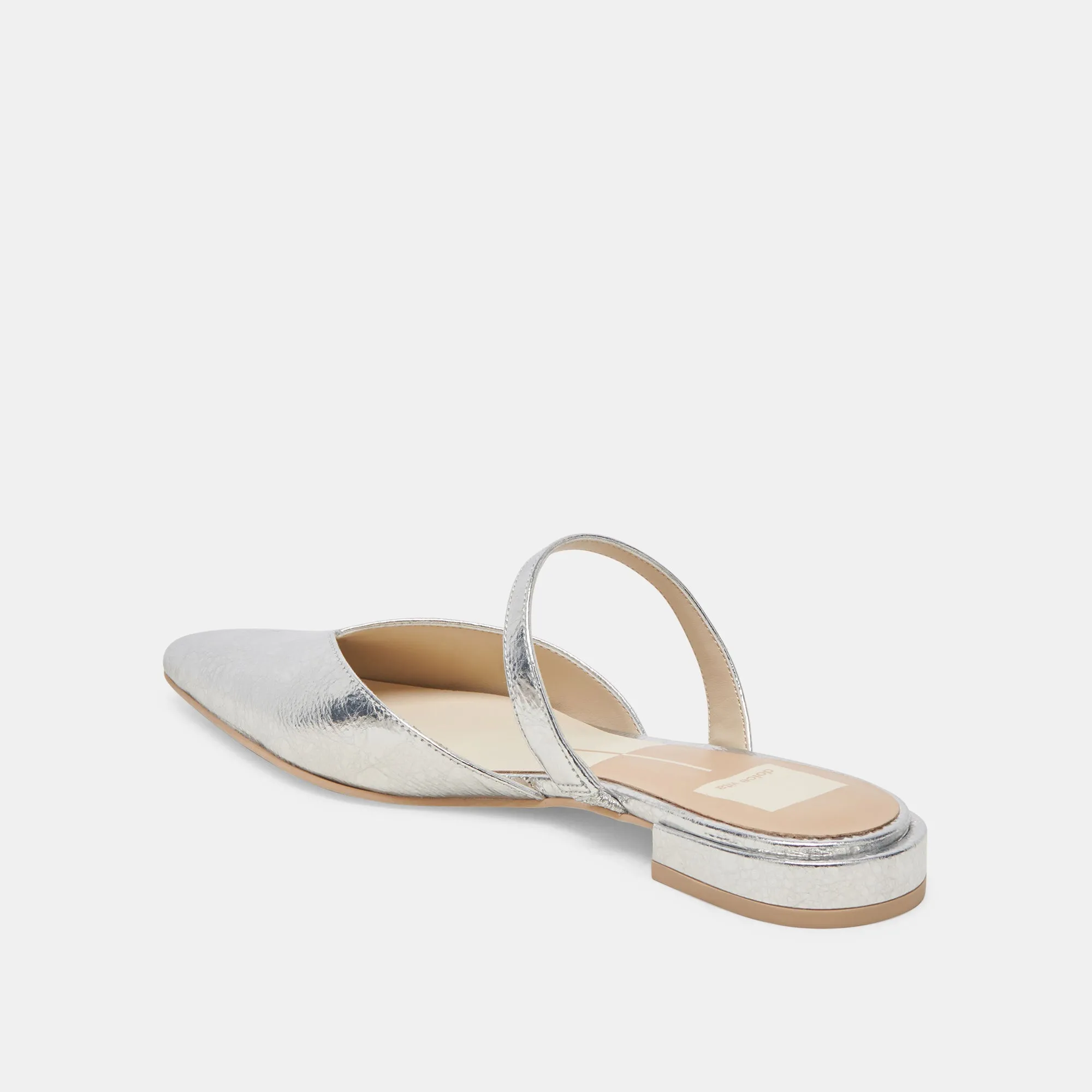KANIKA FLATS SILVER DISTRESSED LEDER