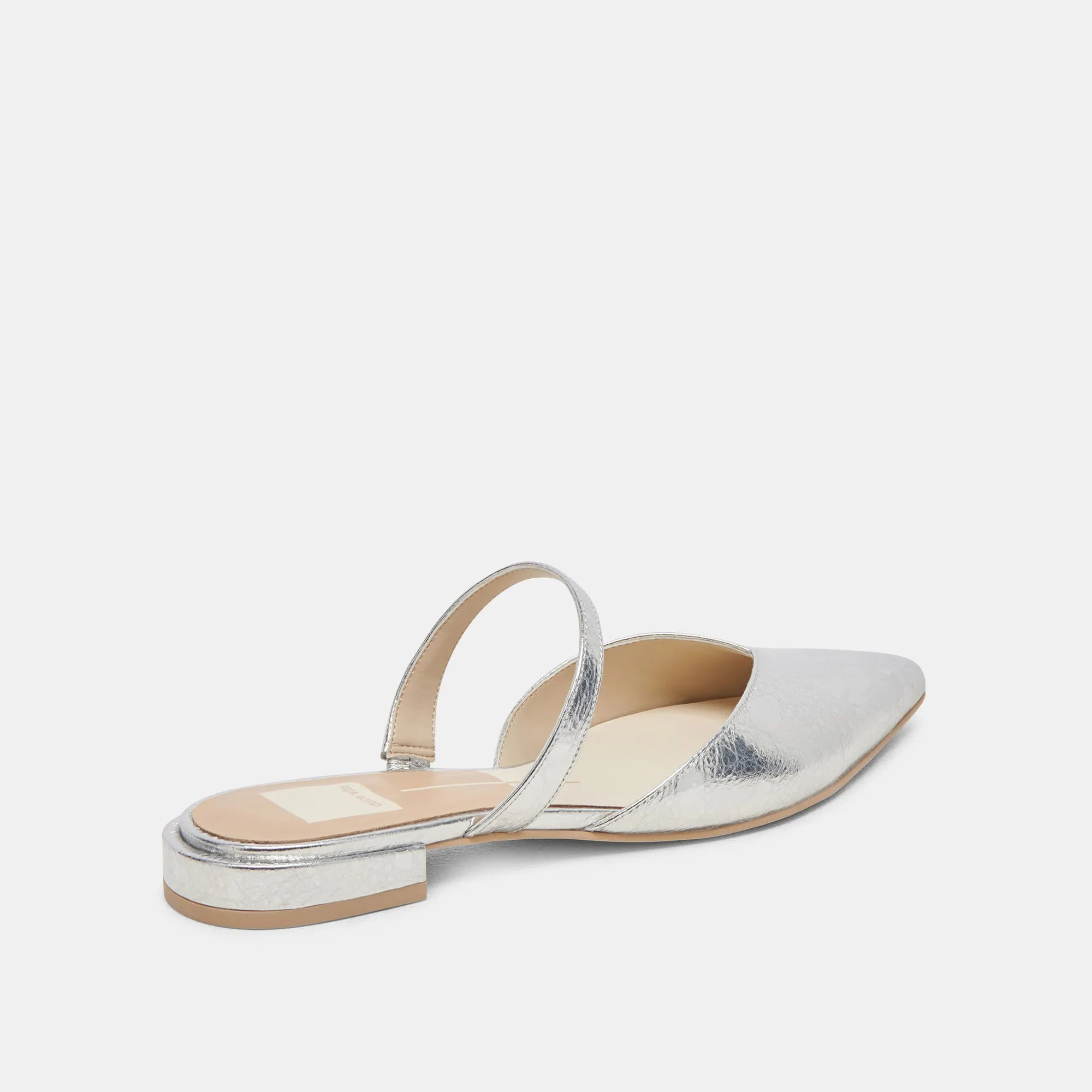 KANIKA FLATS SILVER DISTRESSED LEDER