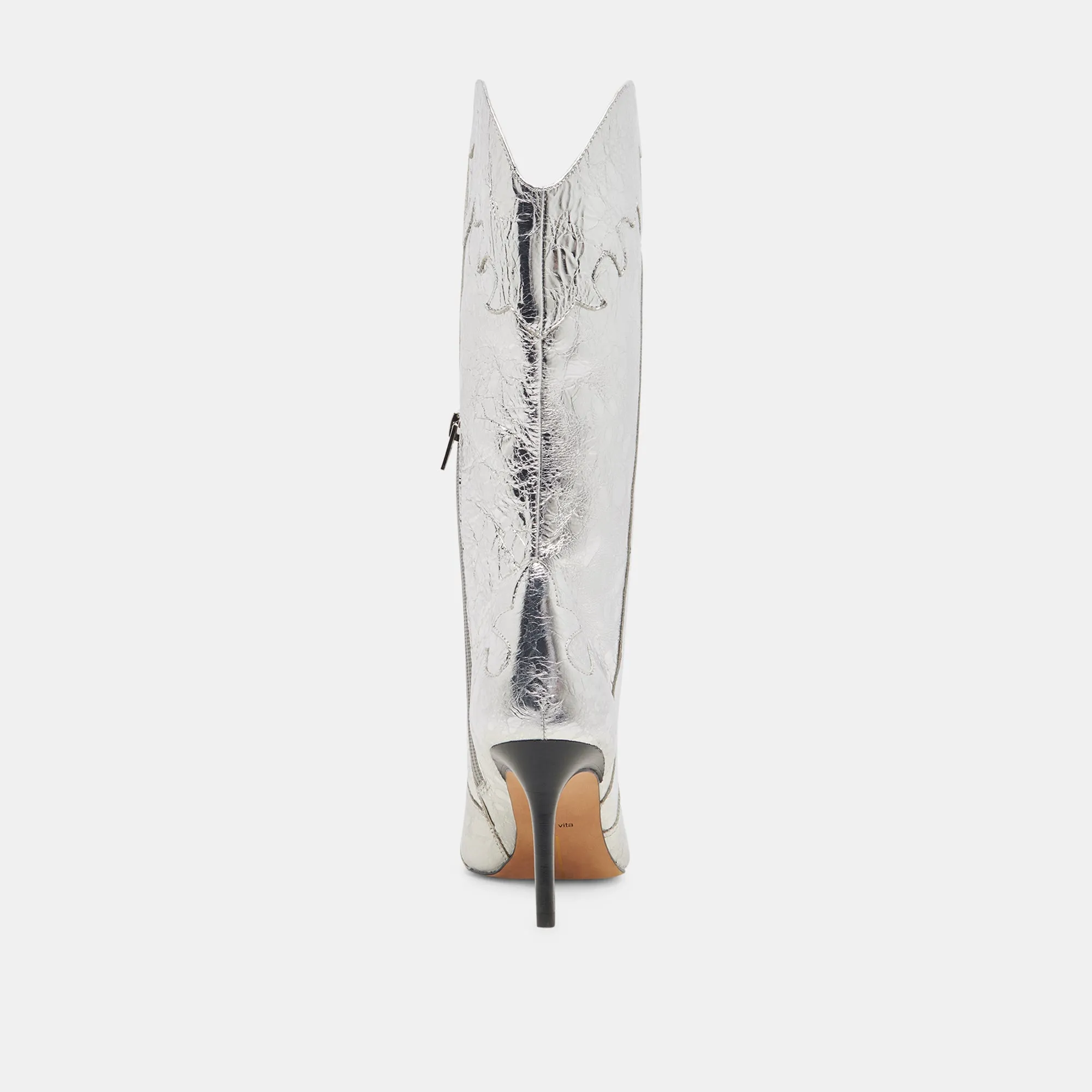 KASEDY STIEFEL SILBER ANTIKE LEDER
