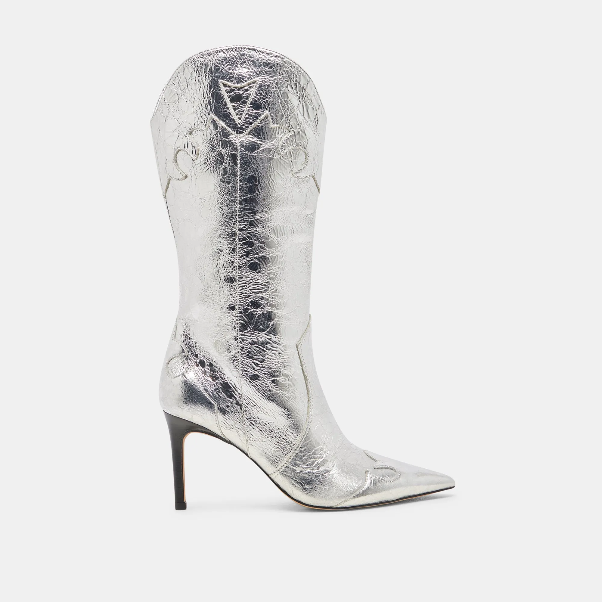 KASEDY STIEFEL SILBER ANTIKE LEDER