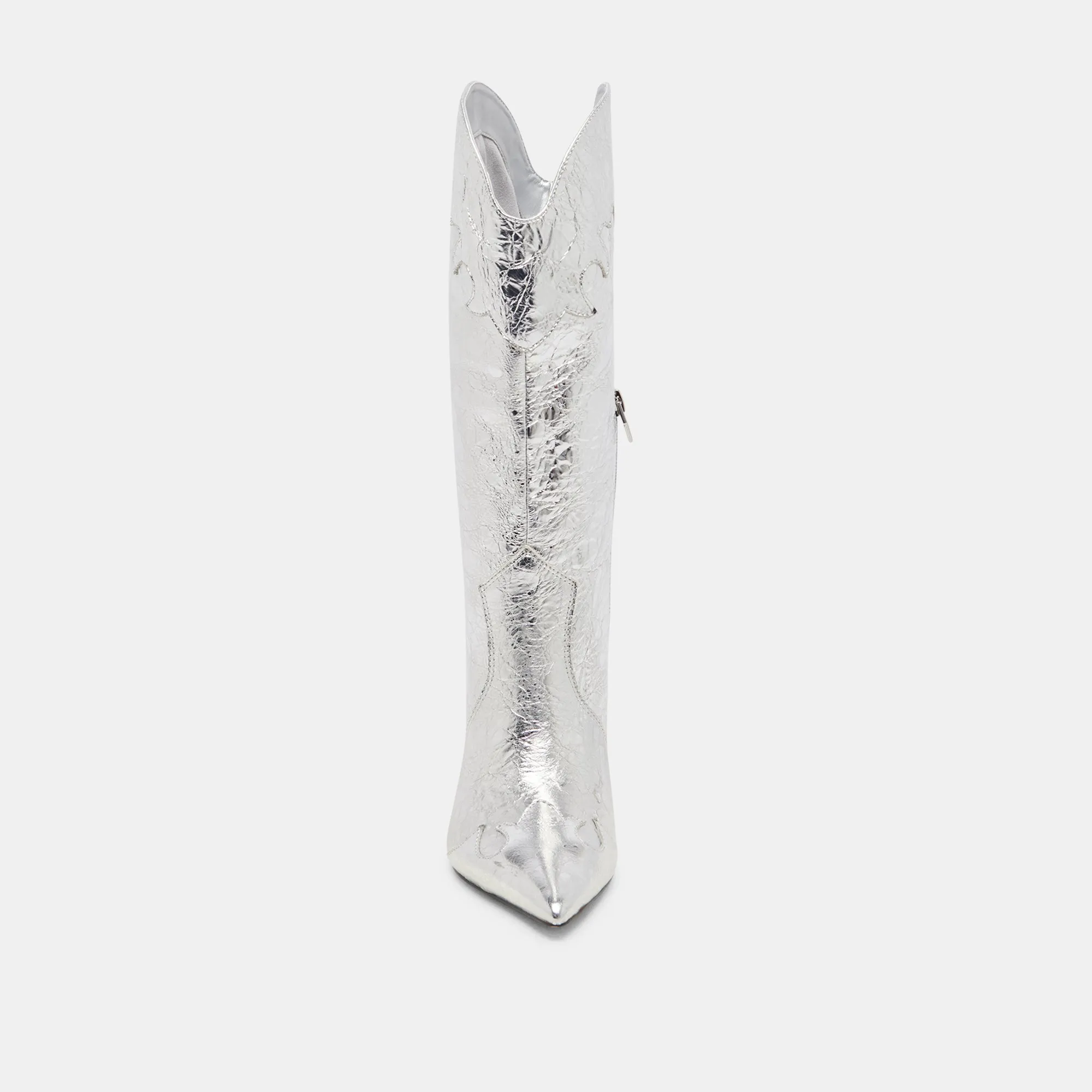 KASEDY STIEFEL SILBER ANTIKE LEDER