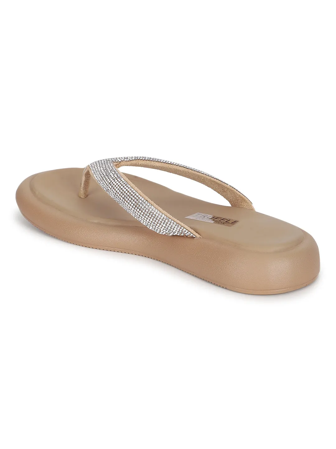Khaki PU Verzierte T-Riemchen Stylische Flats (TC-RS3639-KHA)