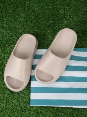 Khaki PU Schlupfer mit offener Spitze (TC-RS3091-KHA)