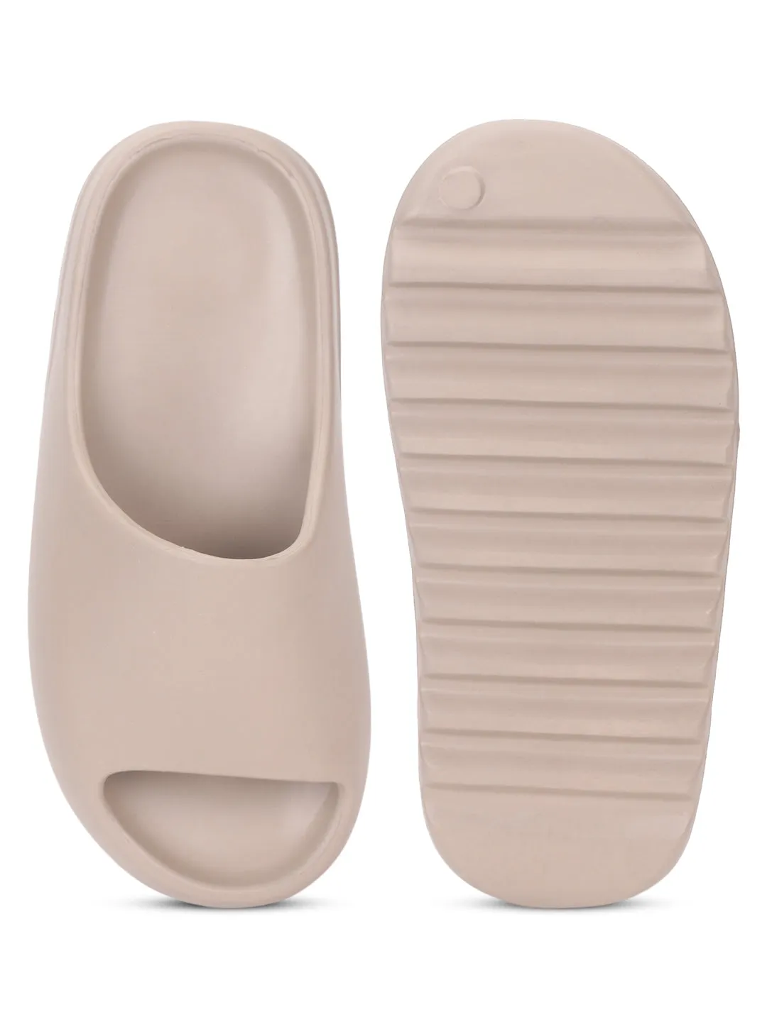 Khaki PU Schlupfer mit offener Spitze (TC-RS3091-KHA)