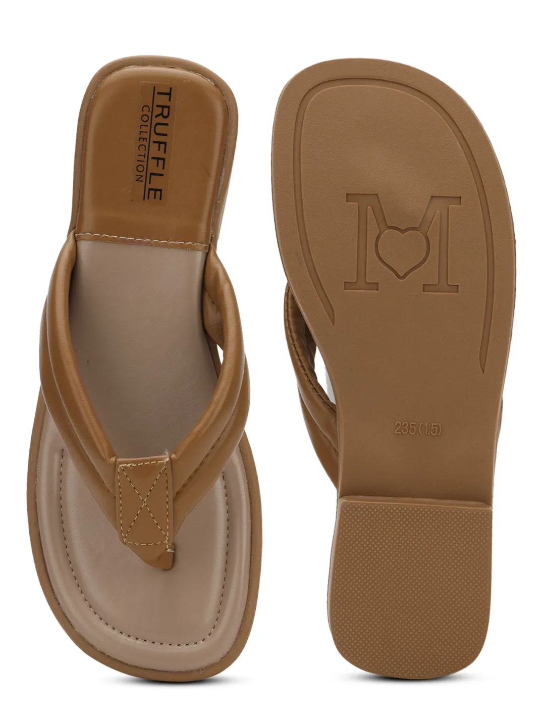 Khaki PU Schlupf-Flats (TC-RS3593-KHA)