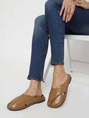 Khaki PU Schlupf-Slipper (TC-RS3655-KHA)