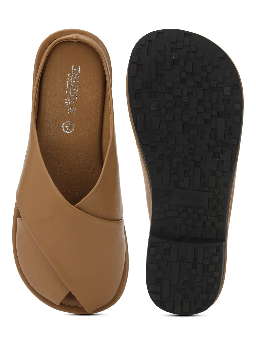 Khaki PU Schlupf-Slipper (TC-RS3655-KHA)