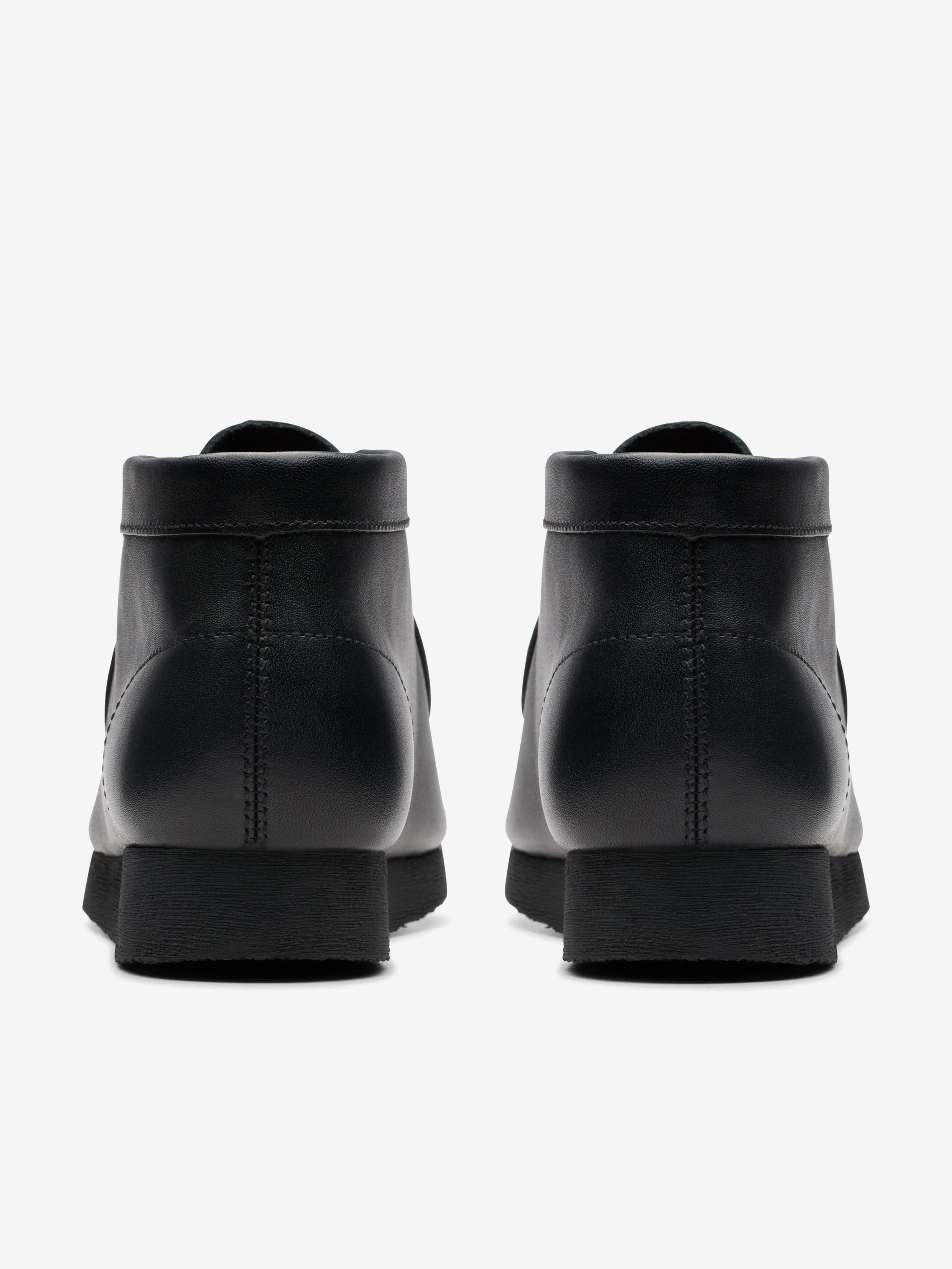 Wallabee-Lederstiefel für Kinder in Schwarz