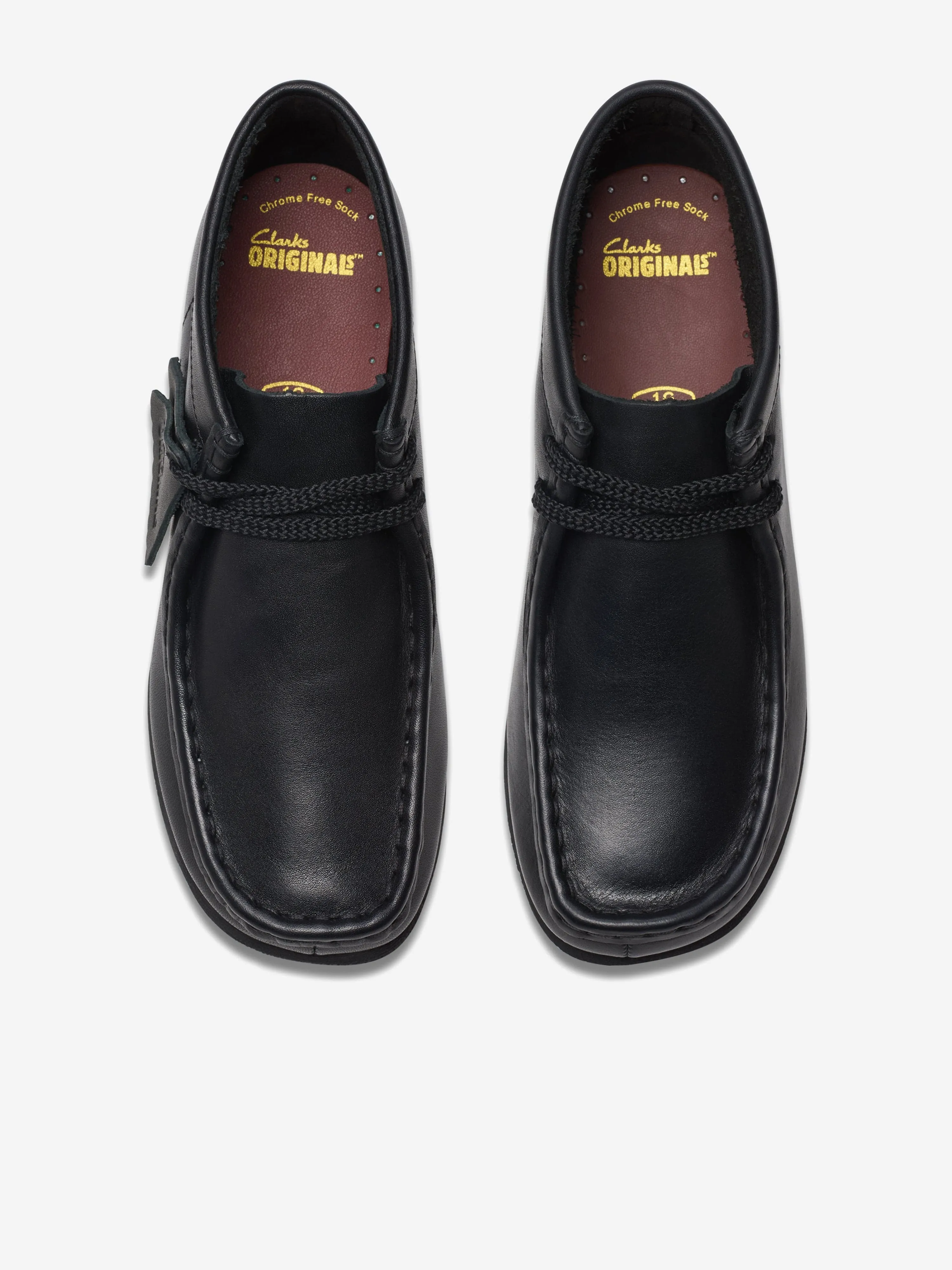 Wallabee-Lederstiefel für Kinder in Schwarz