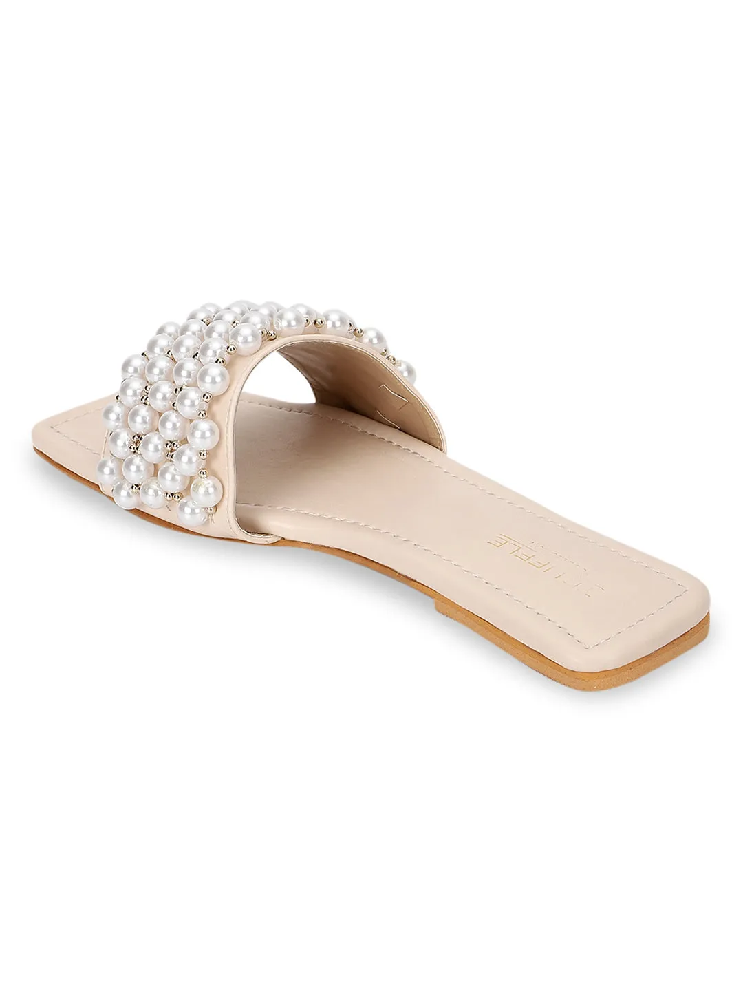 Hellbeige PU Schlupfballerinas (TC-KL004-LBEIG)