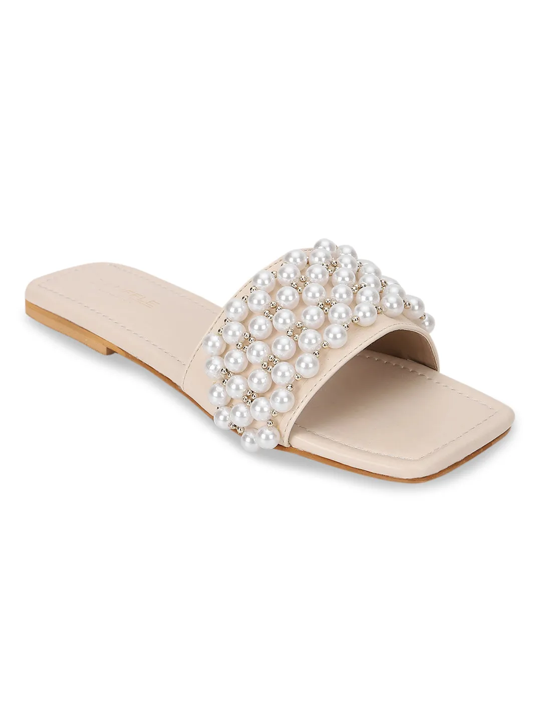Hellbeige PU Schlupfballerinas (TC-KL004-LBEIG)