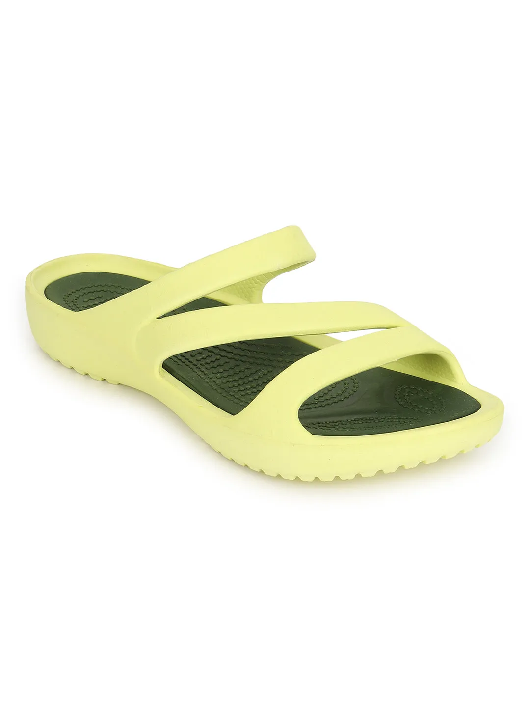 Stilvolle Lime Yellow Schlupfballerinas Für Damen (TC-LFLAT1-LIME)