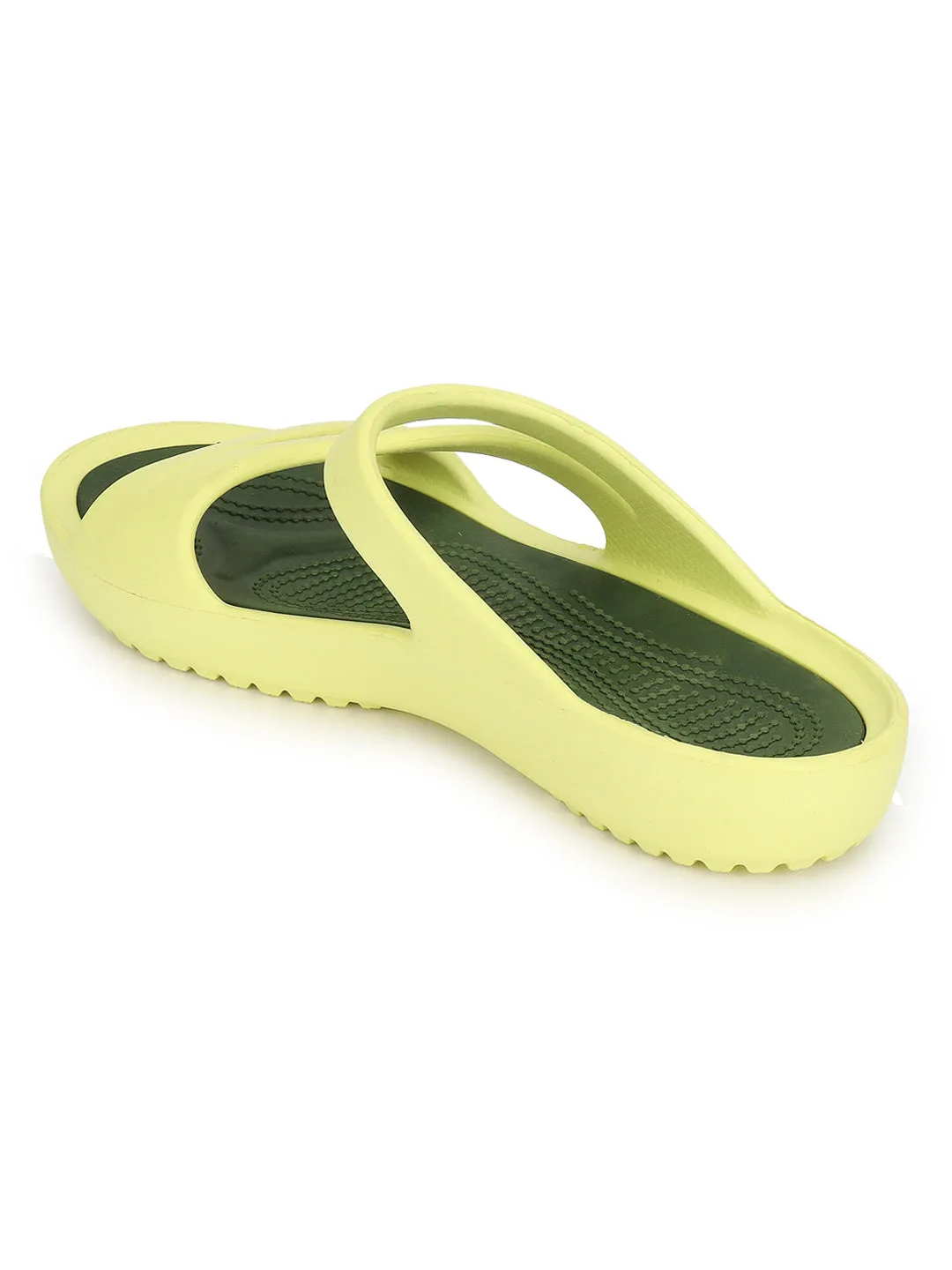 Stilvolle Lime Yellow Schlupfballerinas Für Damen (TC-LFLAT1-LIME)
