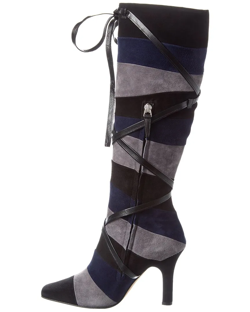 Manolo Blahnik Borneo 105 Stiefeletten aus Wildleder bis zum Knie_Manolo-Blahnik