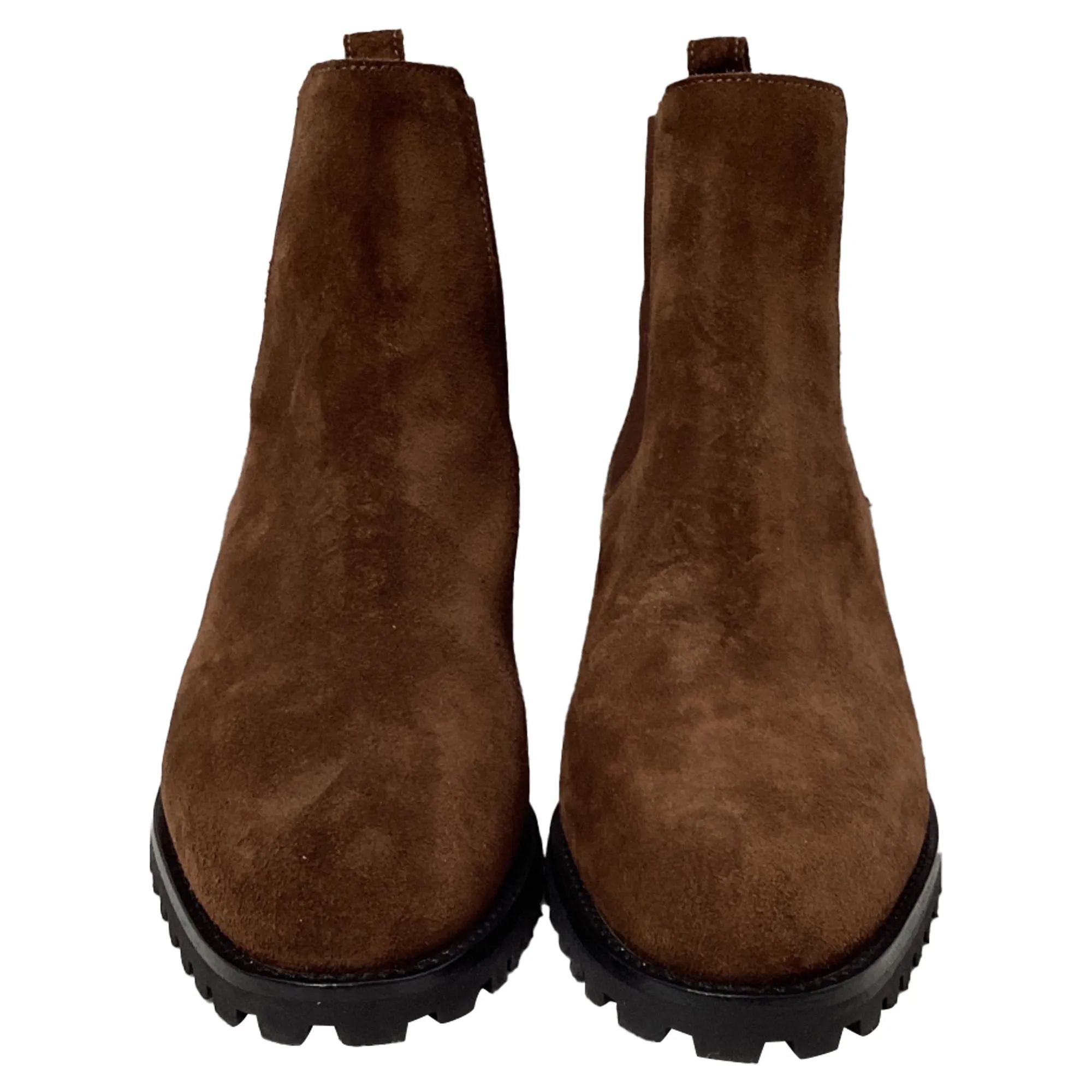Manolo Blahnik Chelata Chelsea-Stiefel in braunem Wildleder_Manolo-Blahnik