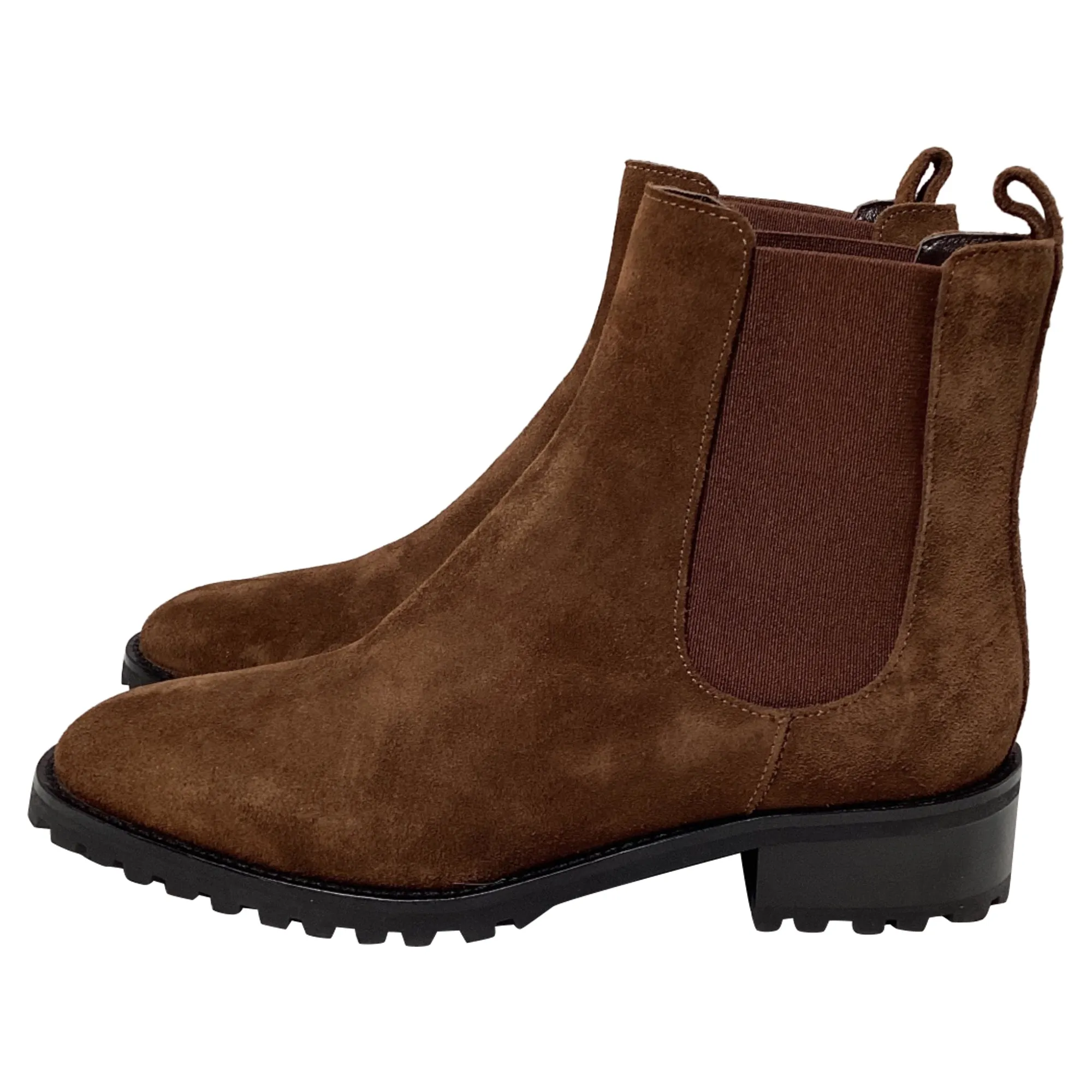 Manolo Blahnik Chelata Chelsea-Stiefel in braunem Wildleder_Manolo-Blahnik