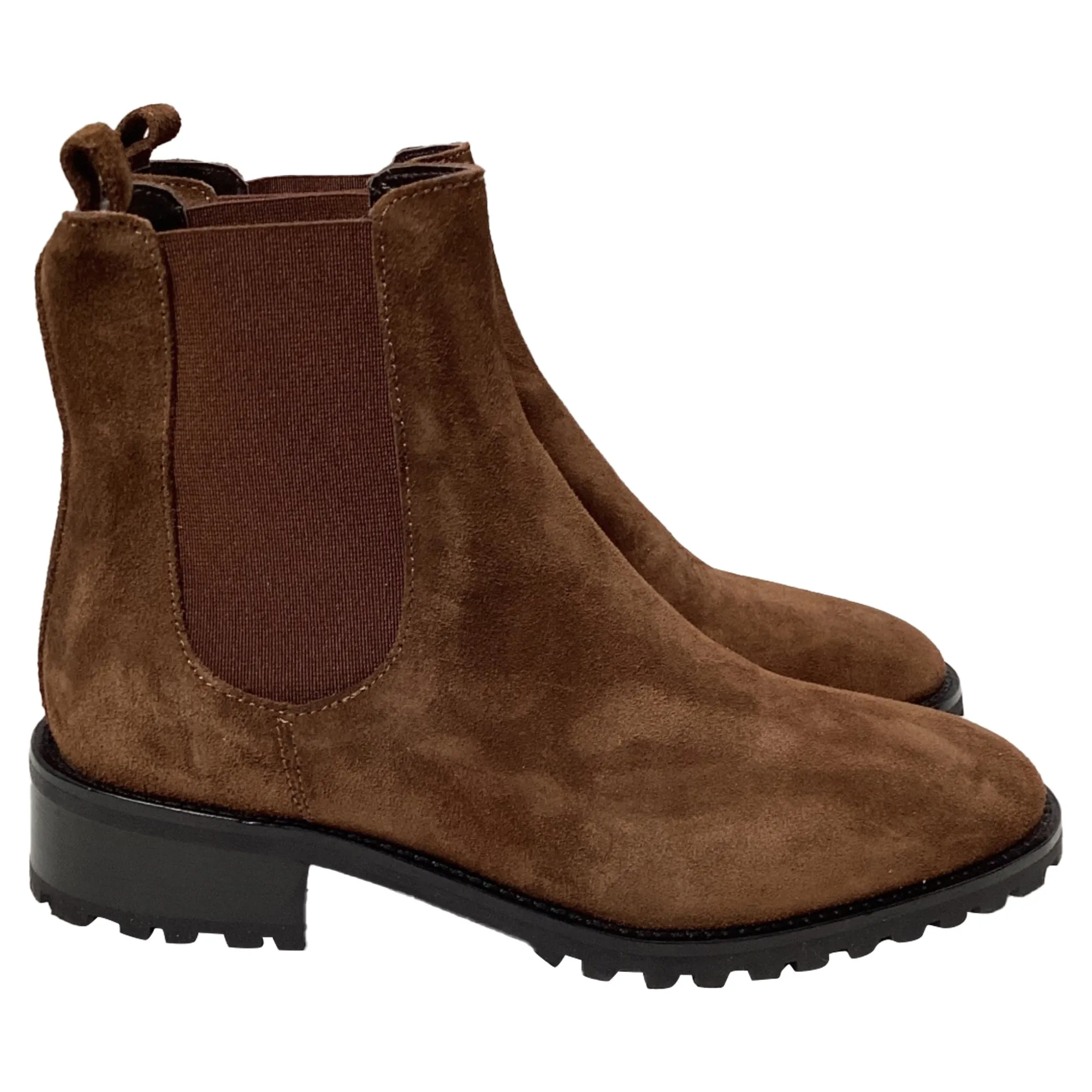 Manolo Blahnik Chelata Chelsea-Stiefel in braunem Wildleder_Manolo-Blahnik