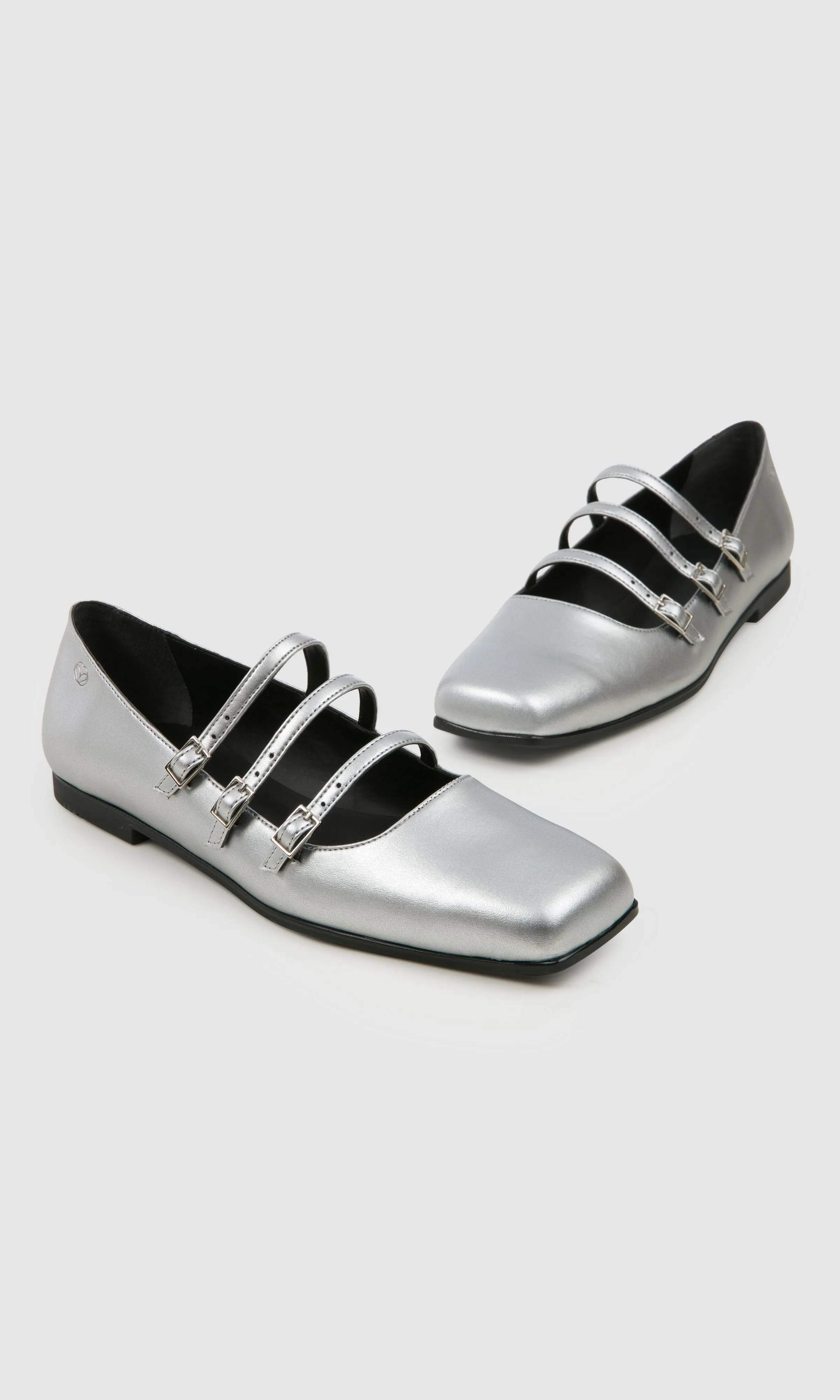 Maria II Apfel-Leder Vegane Pumps | Silber