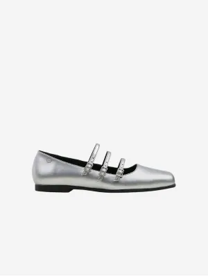 Maria II Apfel-Leder Vegane Pumps | Silber
