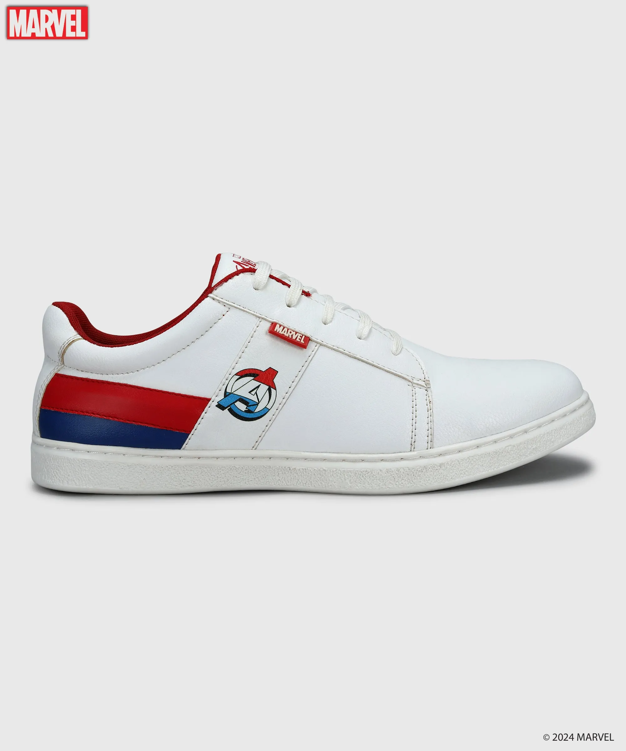 Marvel Herren Weiße Freizeit-Sneaker | Gepolstert & Schnürung Outdoor-Stil