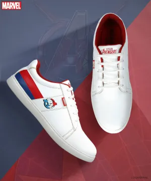 Marvel Herren Weiße Freizeit-Sneaker | Gepolstert & Schnürung Outdoor-Stil