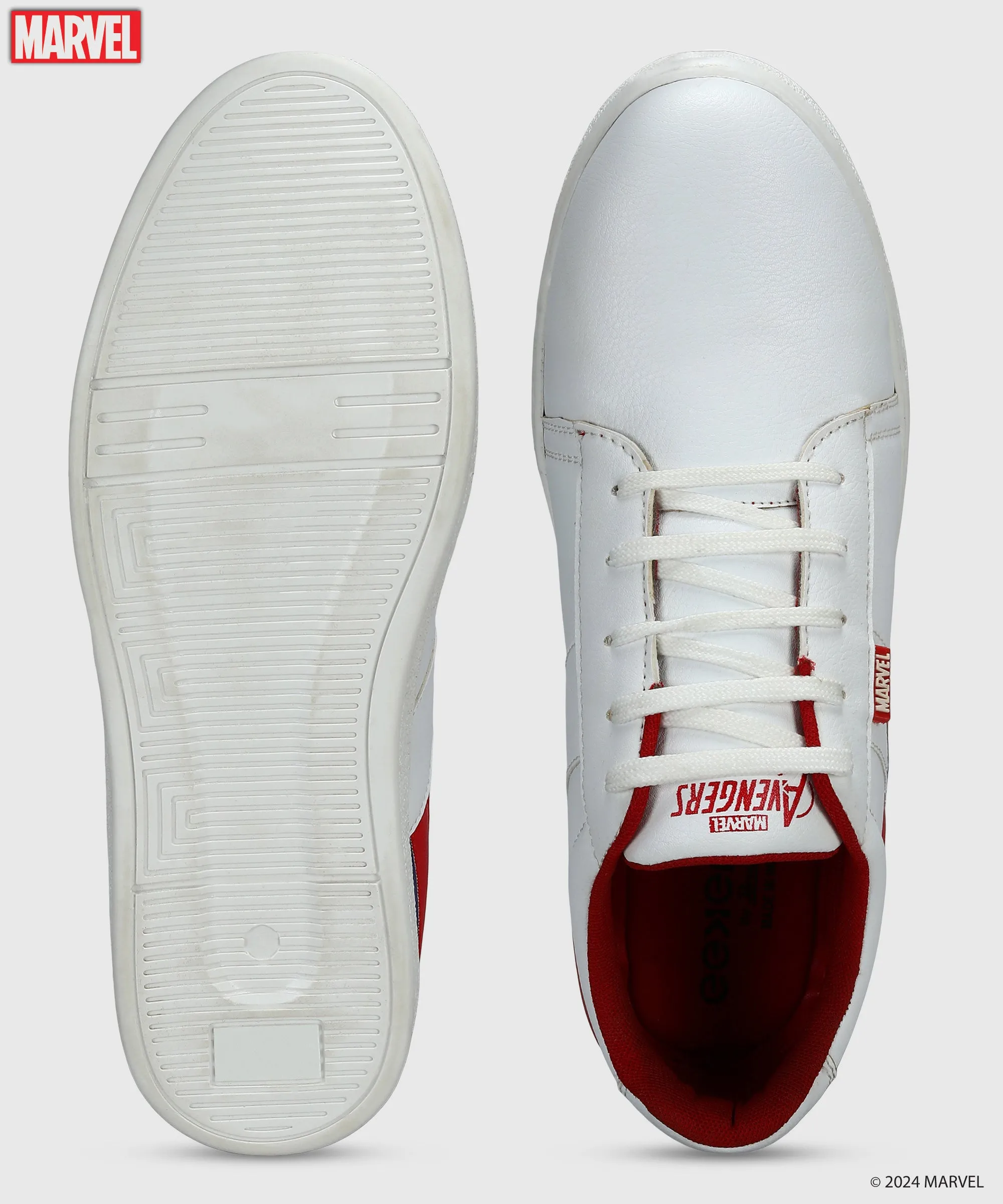 Marvel Herren Weiße Freizeit-Sneaker | Gepolstert & Schnürung Outdoor-Stil