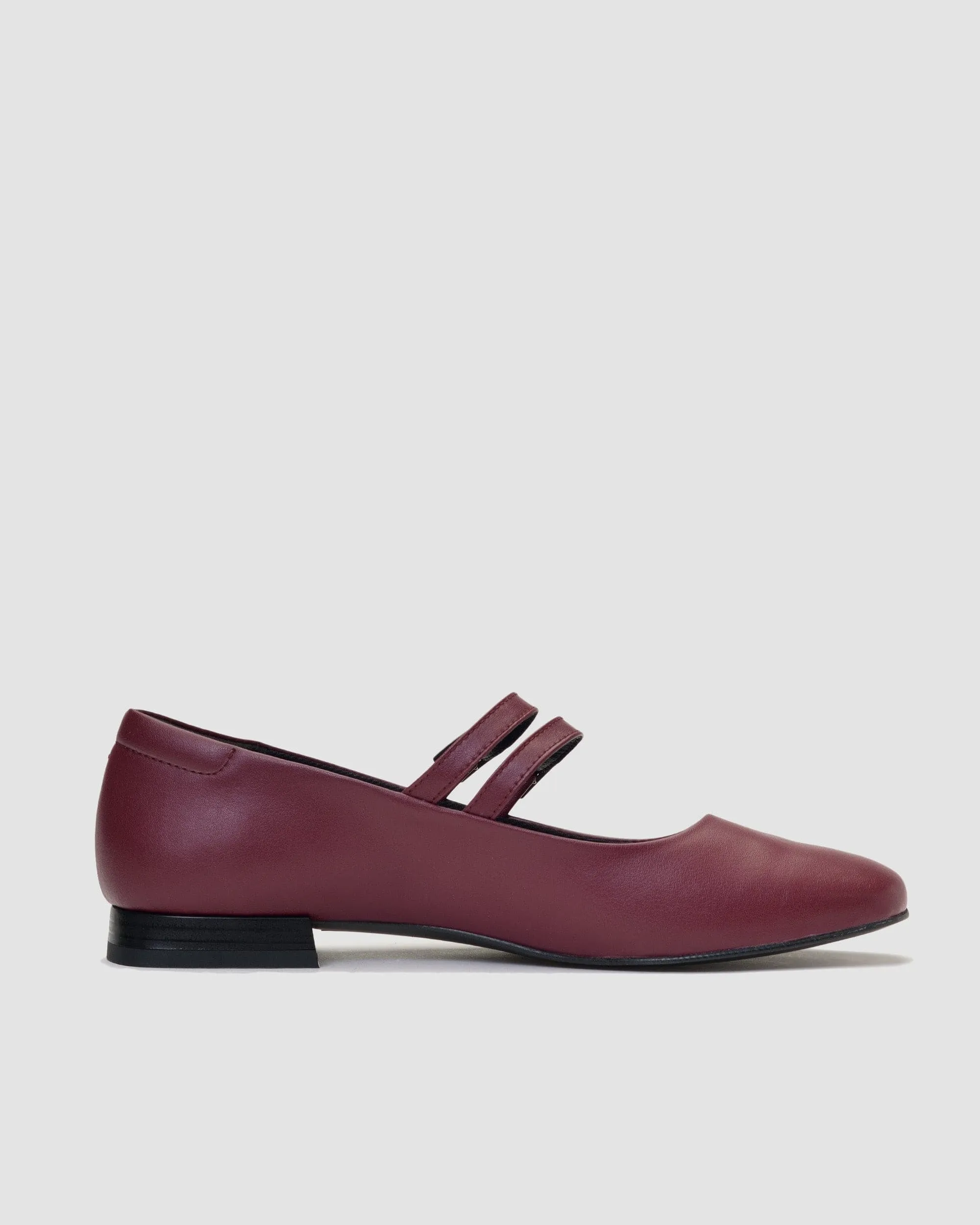 Mary Jane Vegea® Traubenleder Vegane Pumps | Kirsche