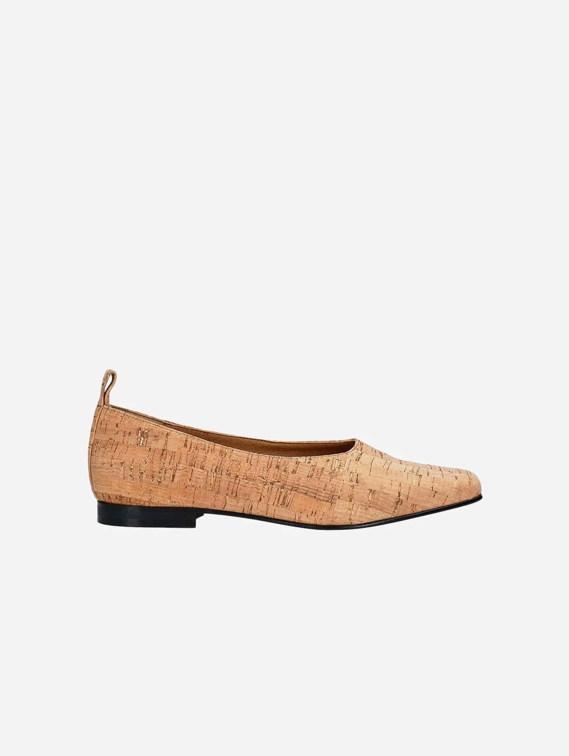 Melita Damen Ballerina Kork Vegan Flats | Beige
