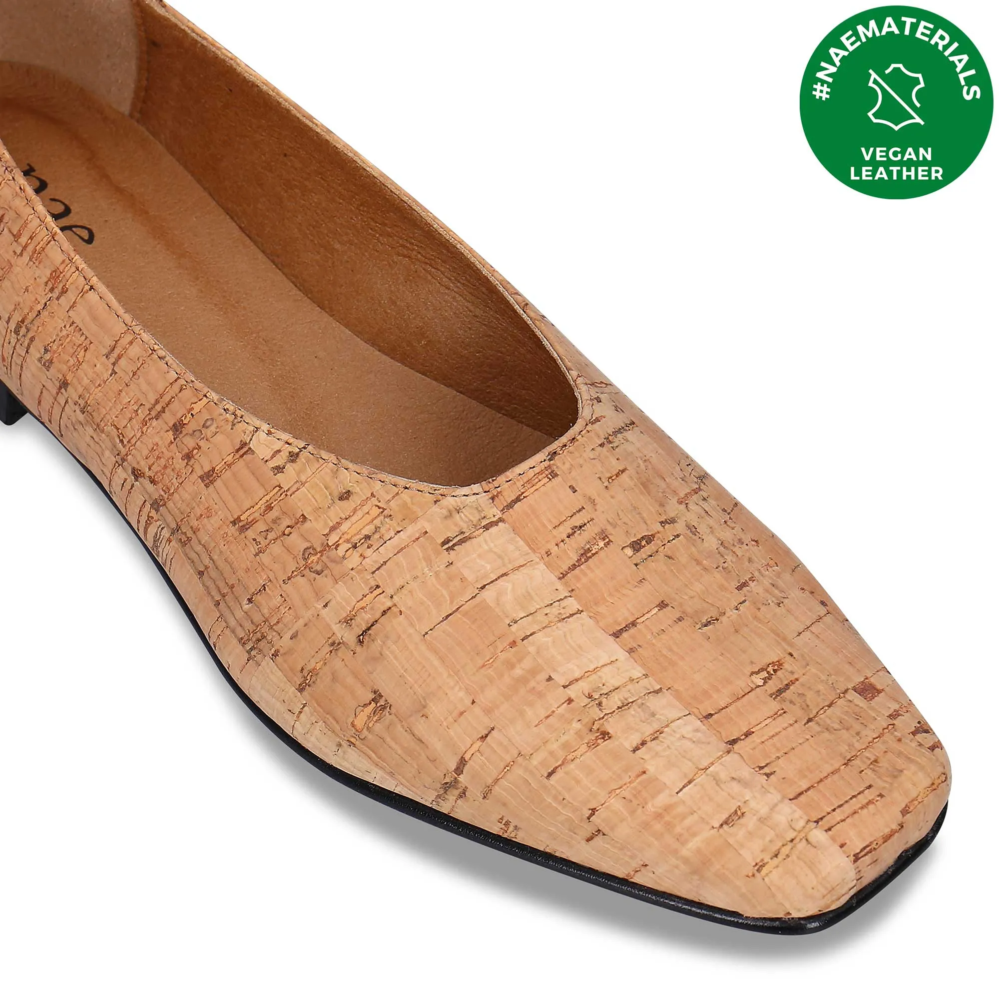 Melita Damen Ballerina Kork Vegan Flats | Beige