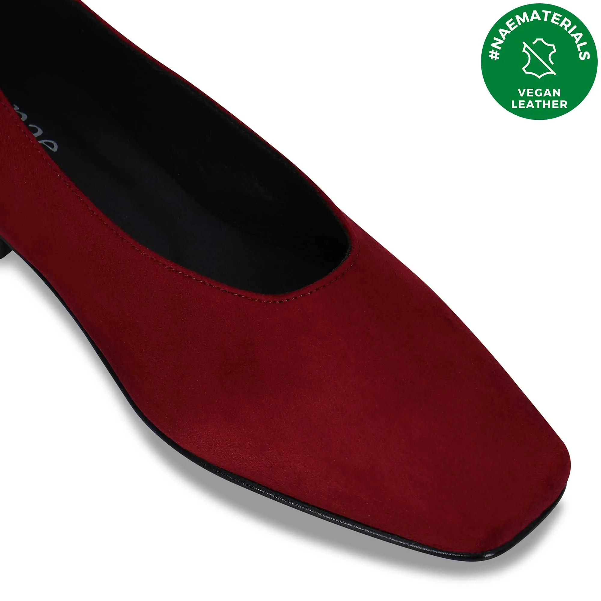 Melita Damen Ballerina Vegan Wildleder Flats | Burgunderrot