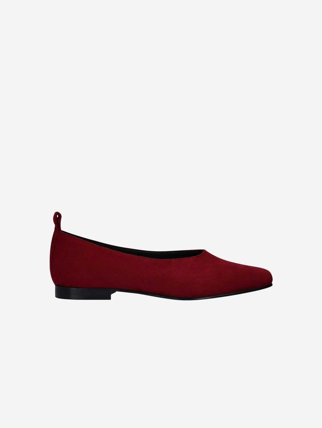 Melita Damen Ballerina Vegan Wildleder Flats | Burgunderrot
