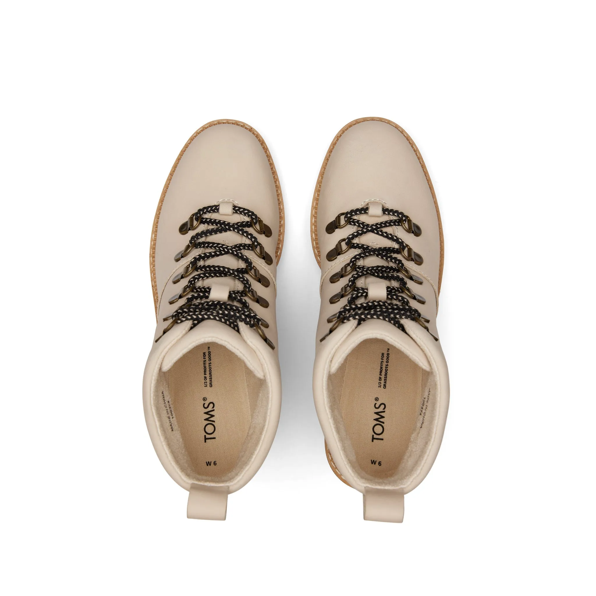 Melrose Beige wasserfester Schnürstiefel mit Keilabsatz