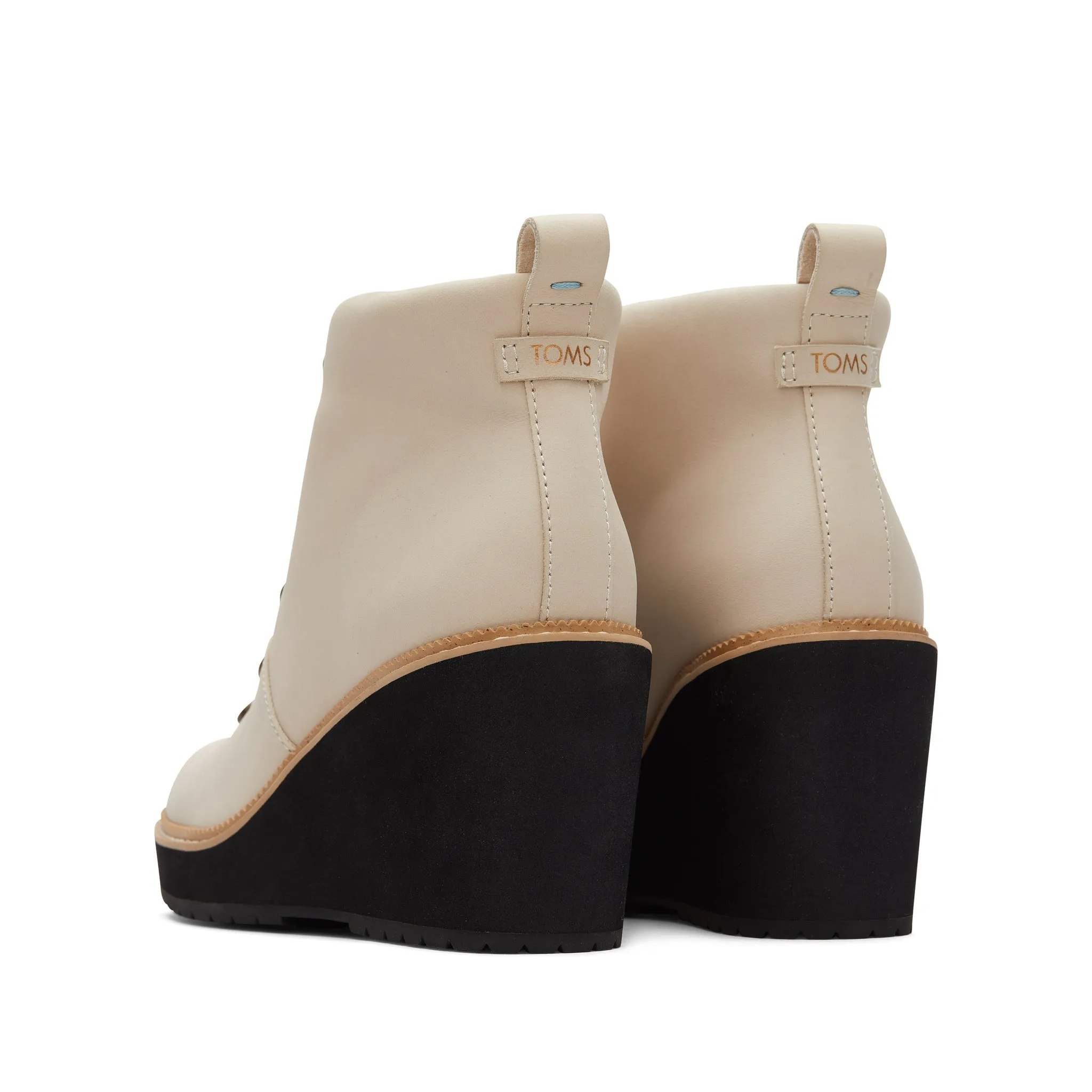 Melrose Beige wasserfester Schnürstiefel mit Keilabsatz