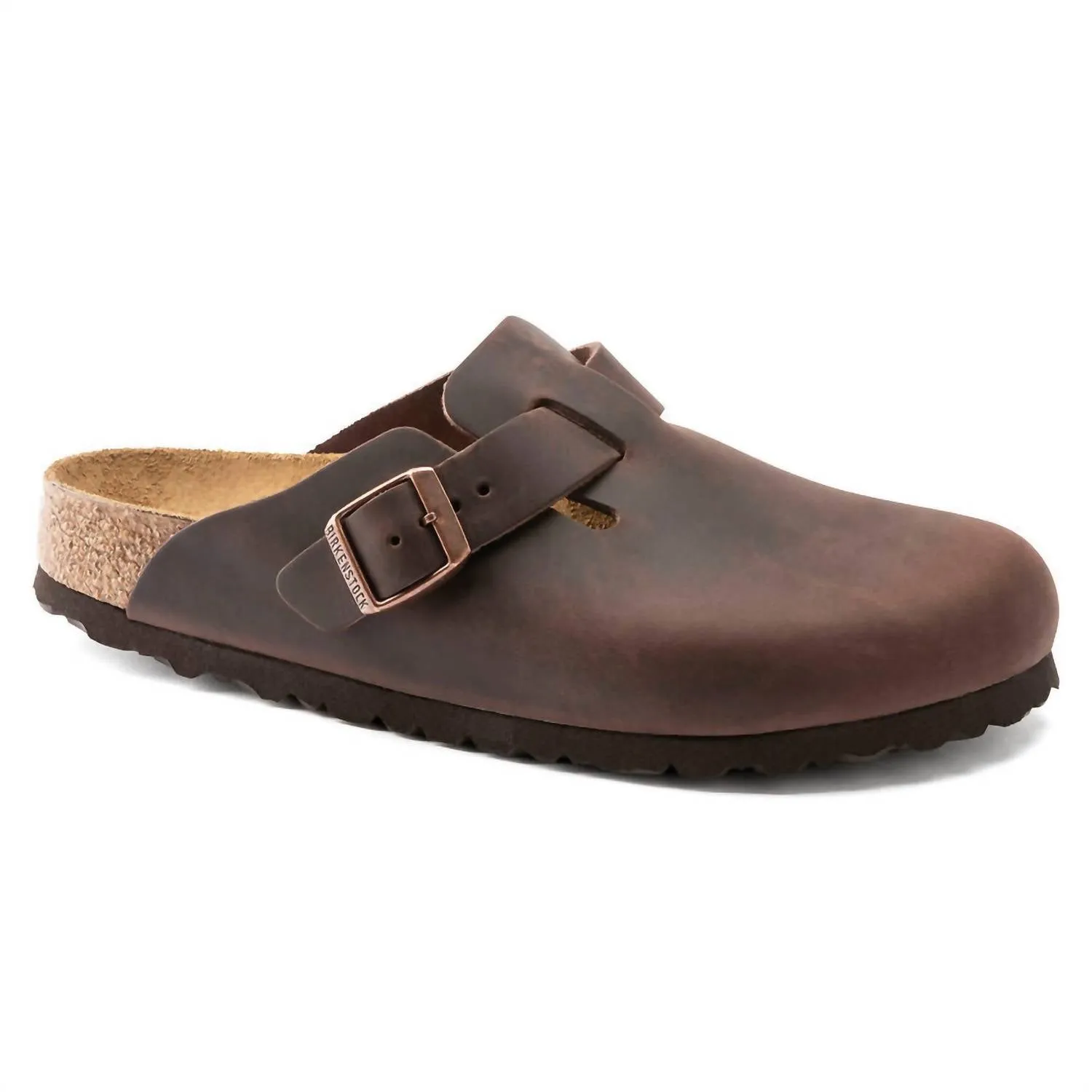 Herren Boston Öl-Leder Clogs mit weicher Fußbettung in Habana (Normal/weit)