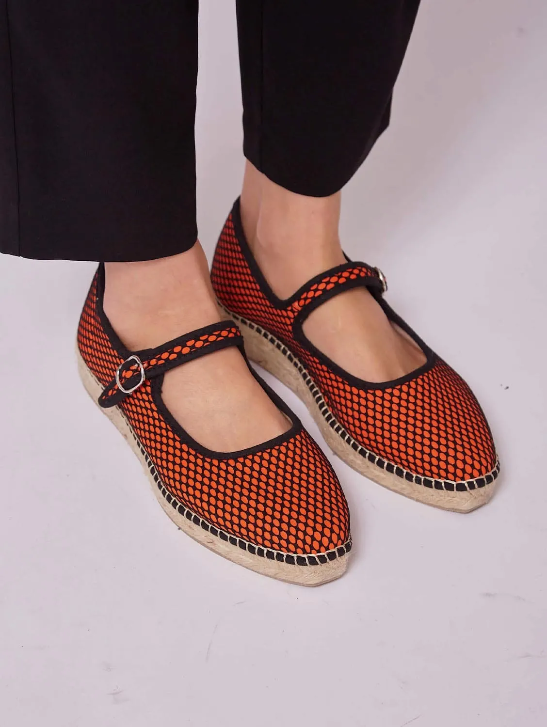 Mesh-Jute-Vegan-Slipper | Orange