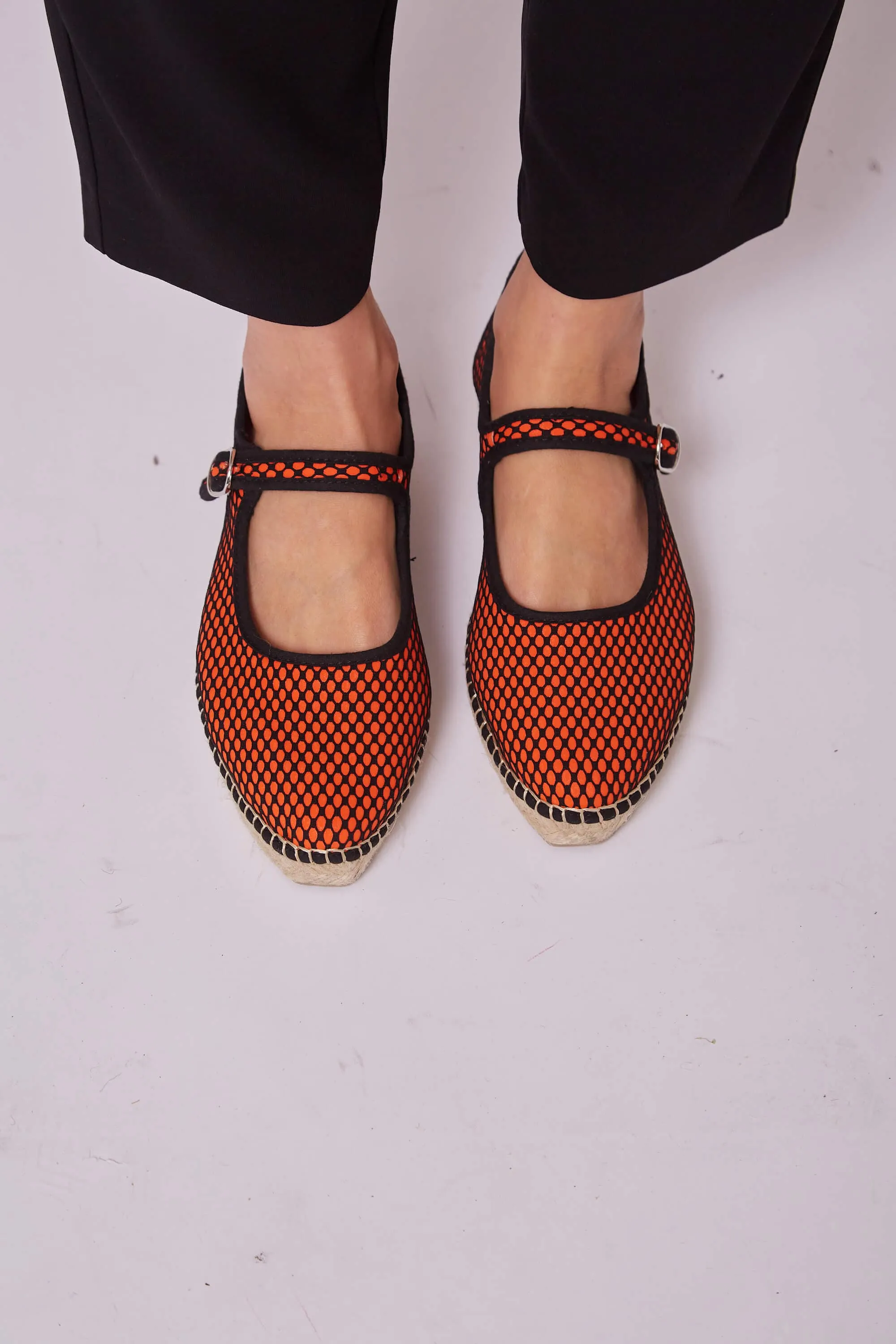 Mesh-Jute-Vegan-Slipper | Orange