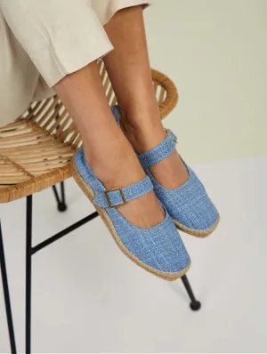 Mojacar Vegane Öko-Wildleder & Jute Flats | Blau