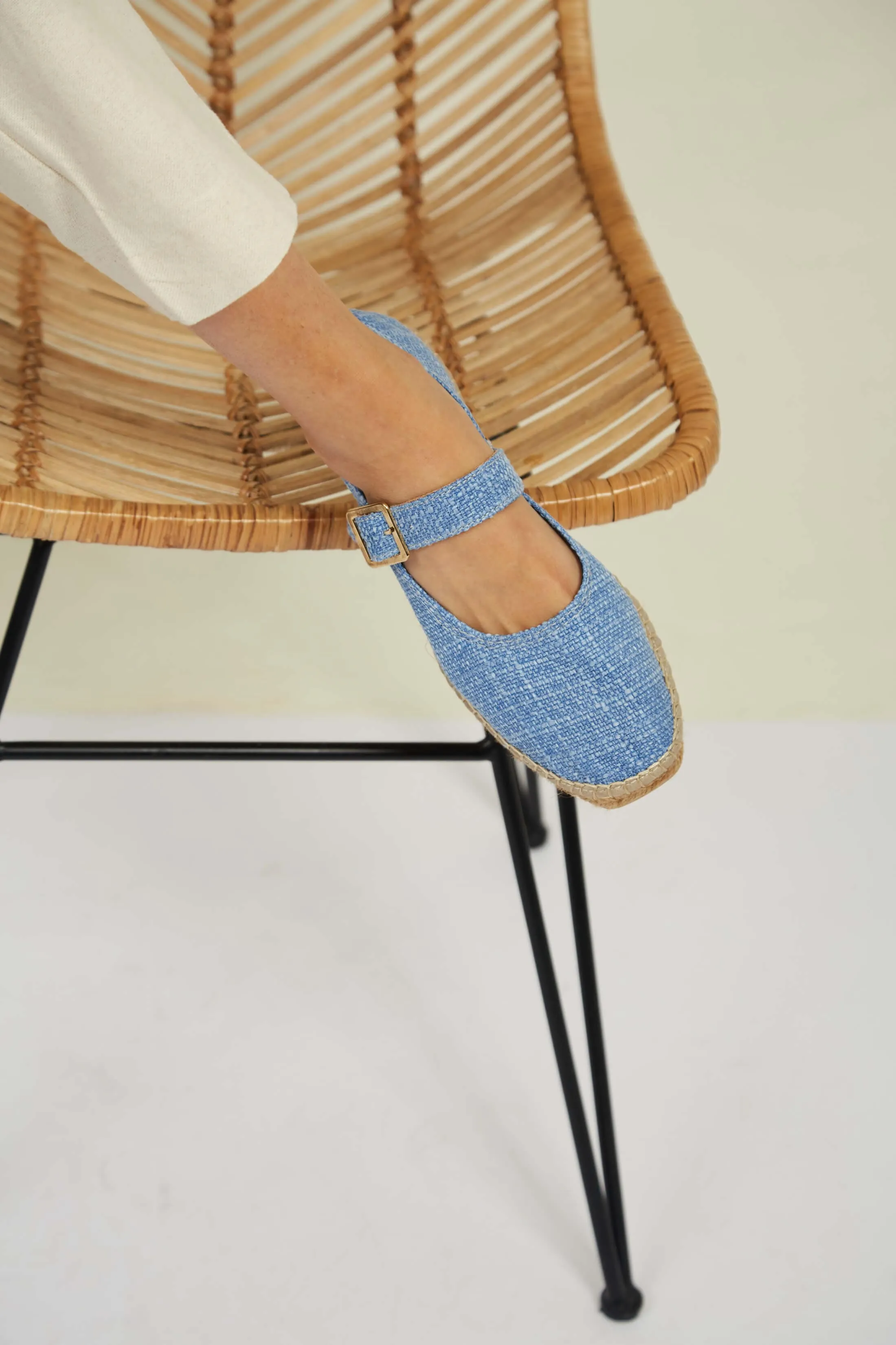 Mojacar Vegane Öko-Wildleder & Jute Flats | Blau