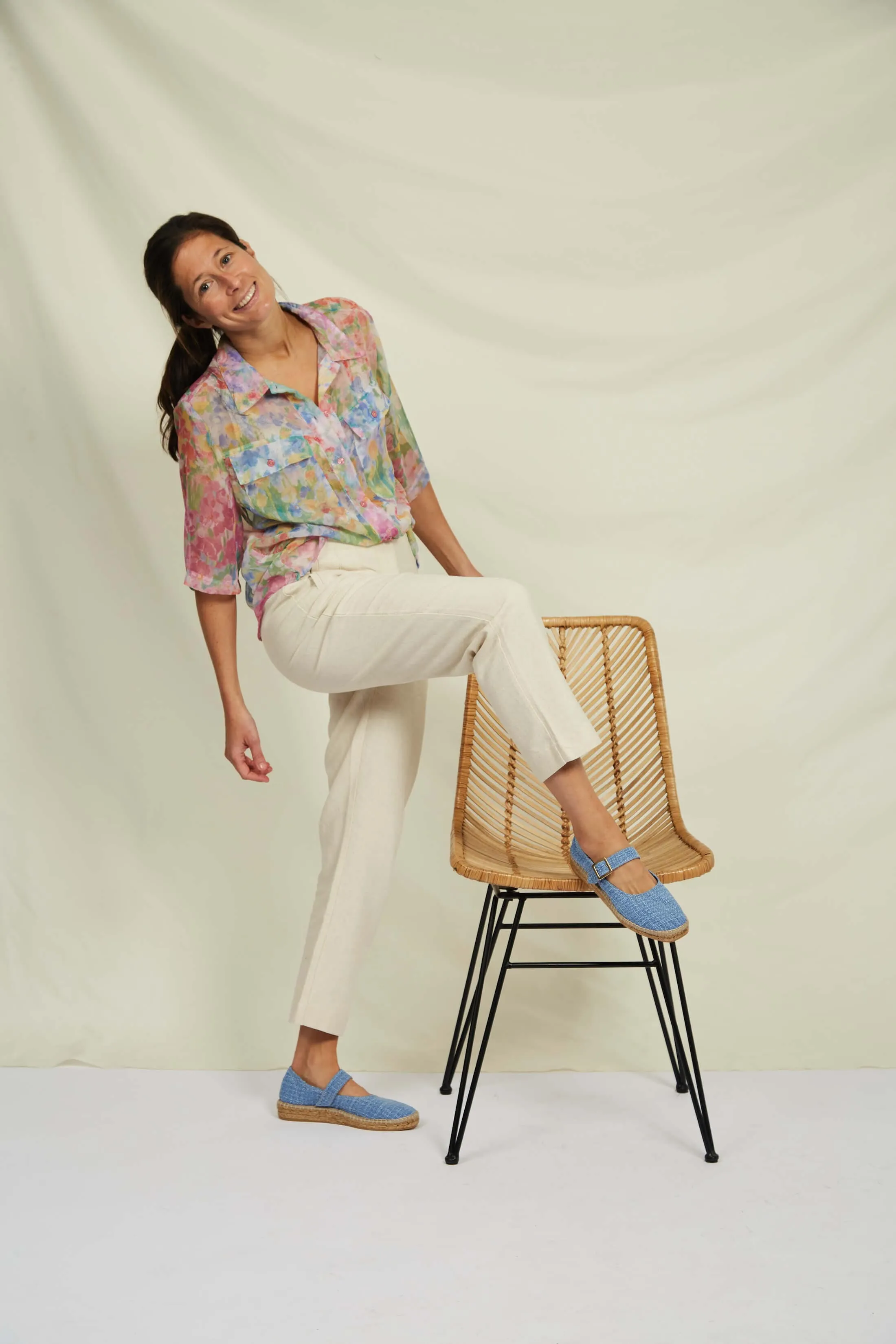 Mojacar Vegane Öko-Wildleder & Jute Flats | Blau