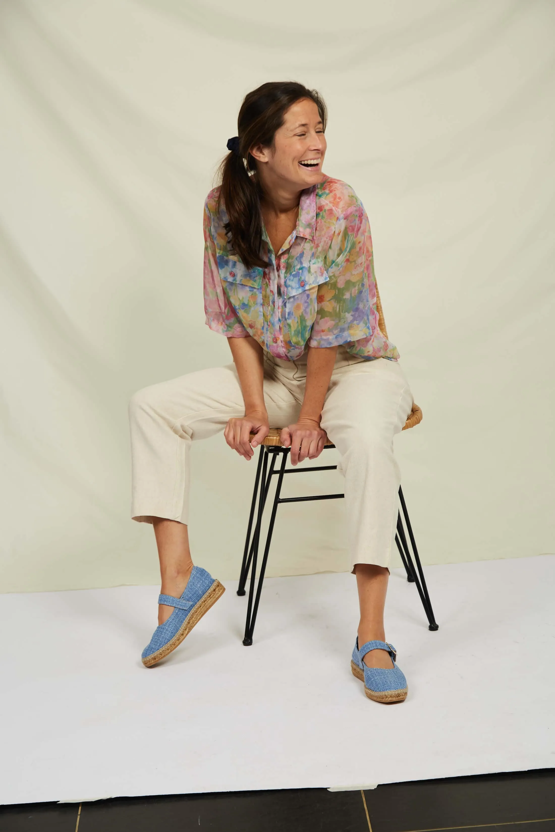 Mojacar Vegane Öko-Wildleder & Jute Flats | Blau