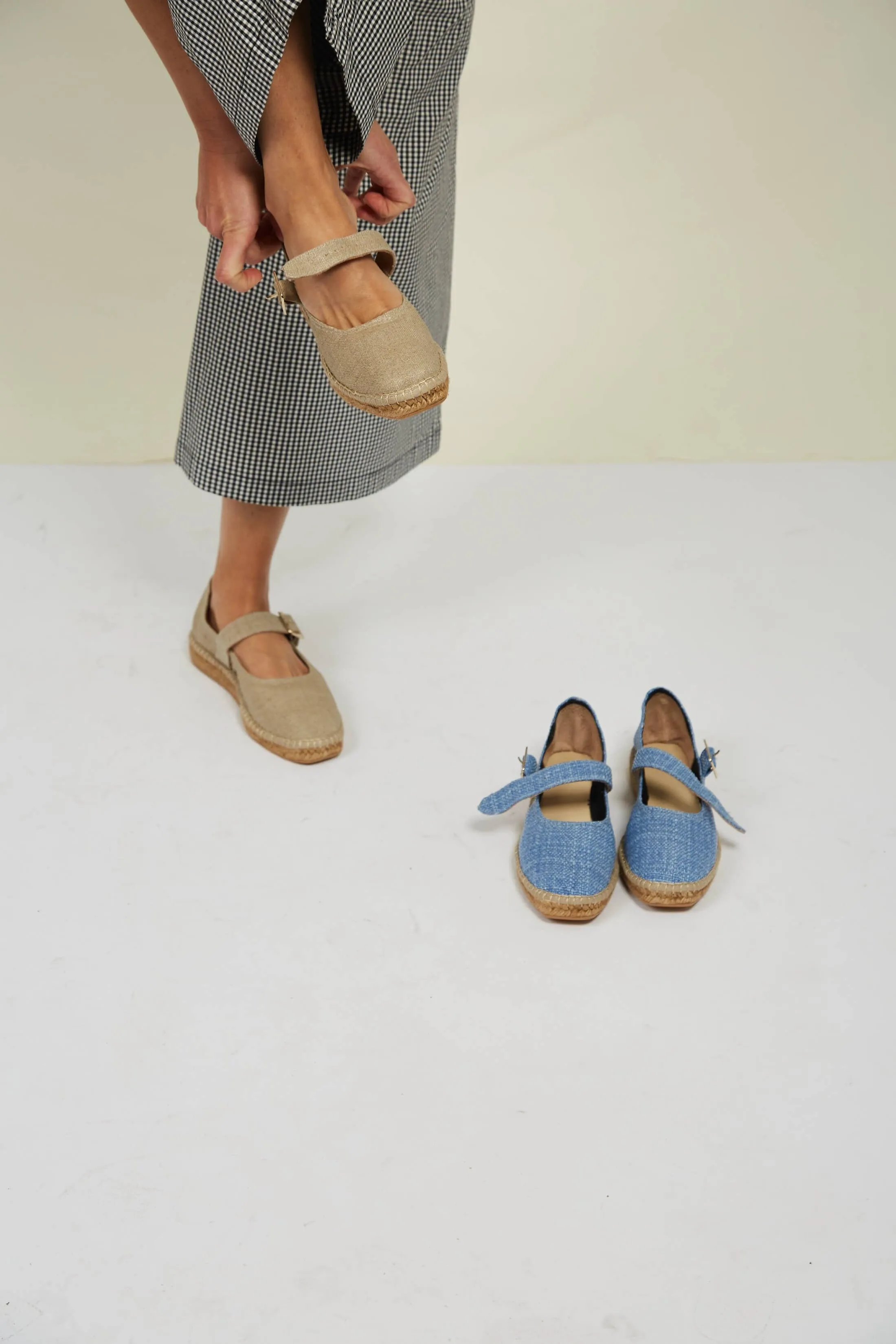Mojacar Vegane Öko-Wildleder & Jute Flats | Blau