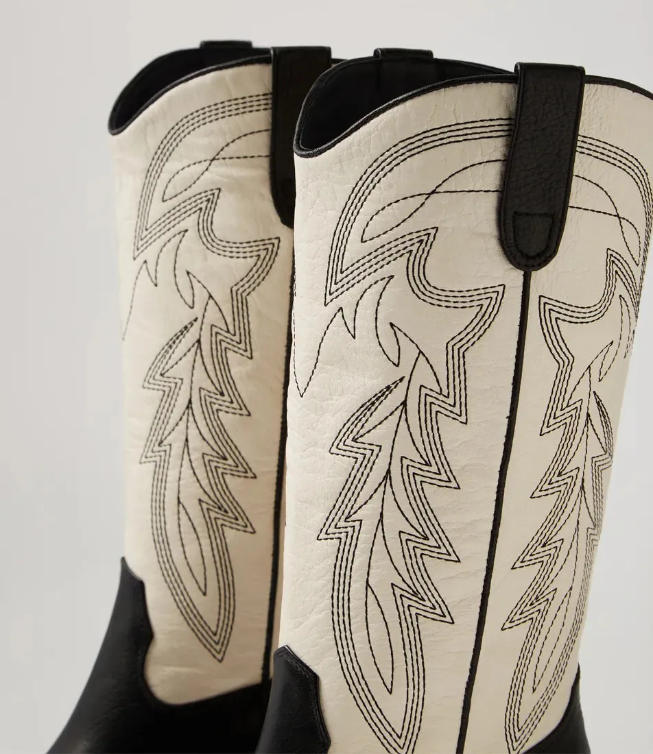Mollini Reitstiefel Schwarz-Creme Schuhe_Mollini