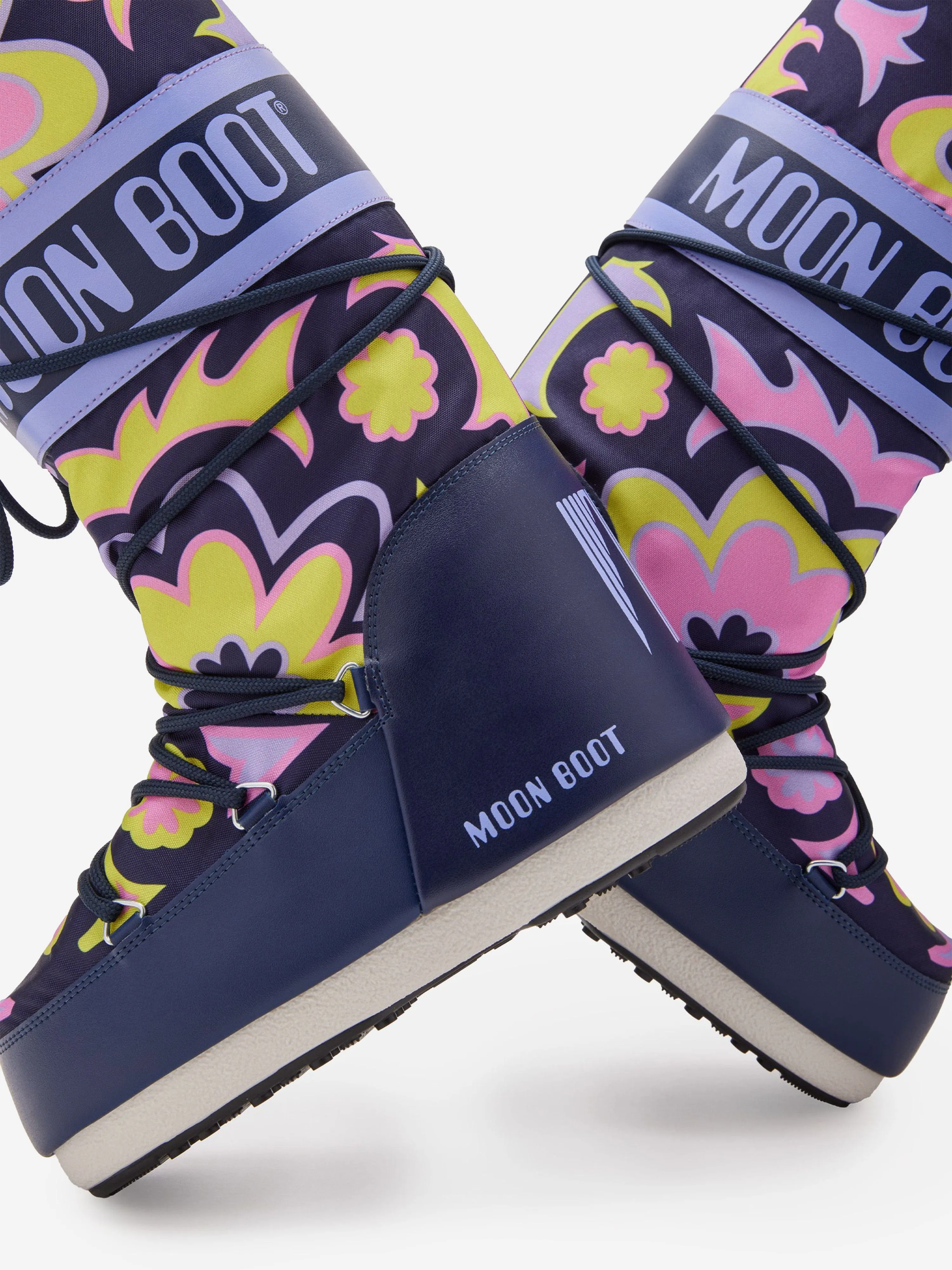Moon Boot Girls Icon Flower Boots in Mehrfarbig