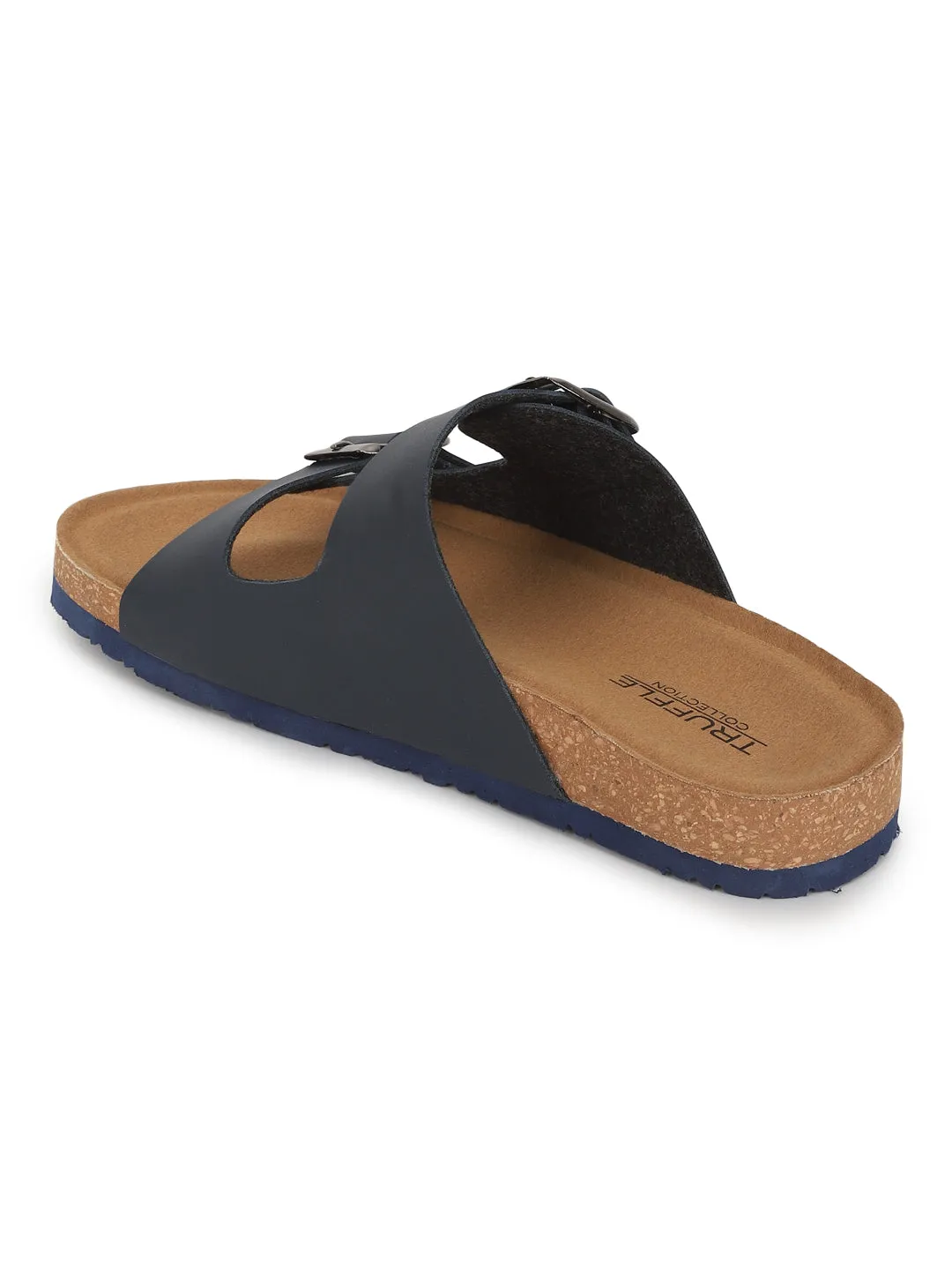 Marineblaue PU-Kork-Latex-Einlegesohlen Flats (TC-070203-NVY)