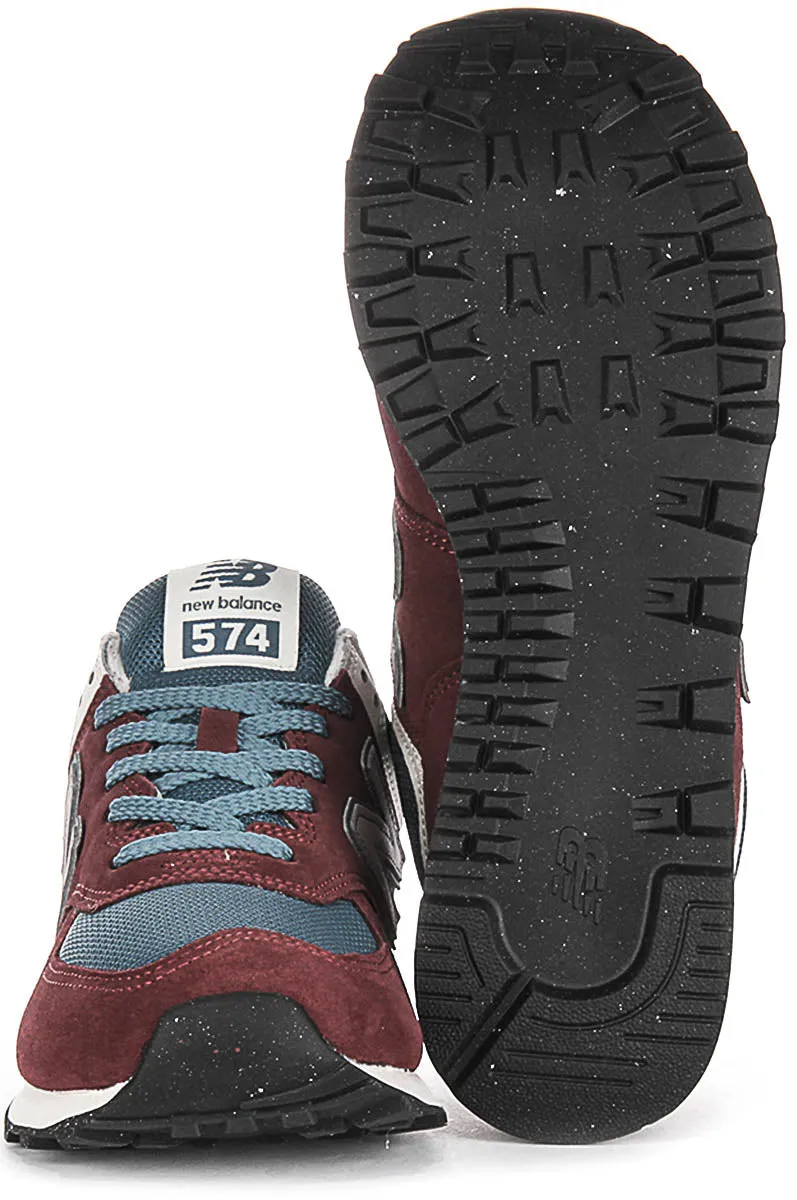 New Balance U574 RBB Schuhe in Burgunderrot