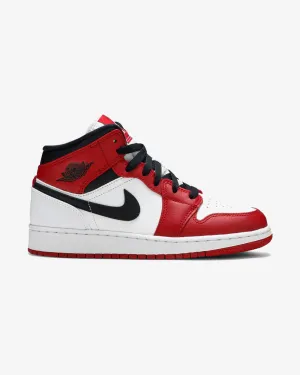 NIKE AIR JORDAN1 MID CHICAGO WEIßE FERSEN GS