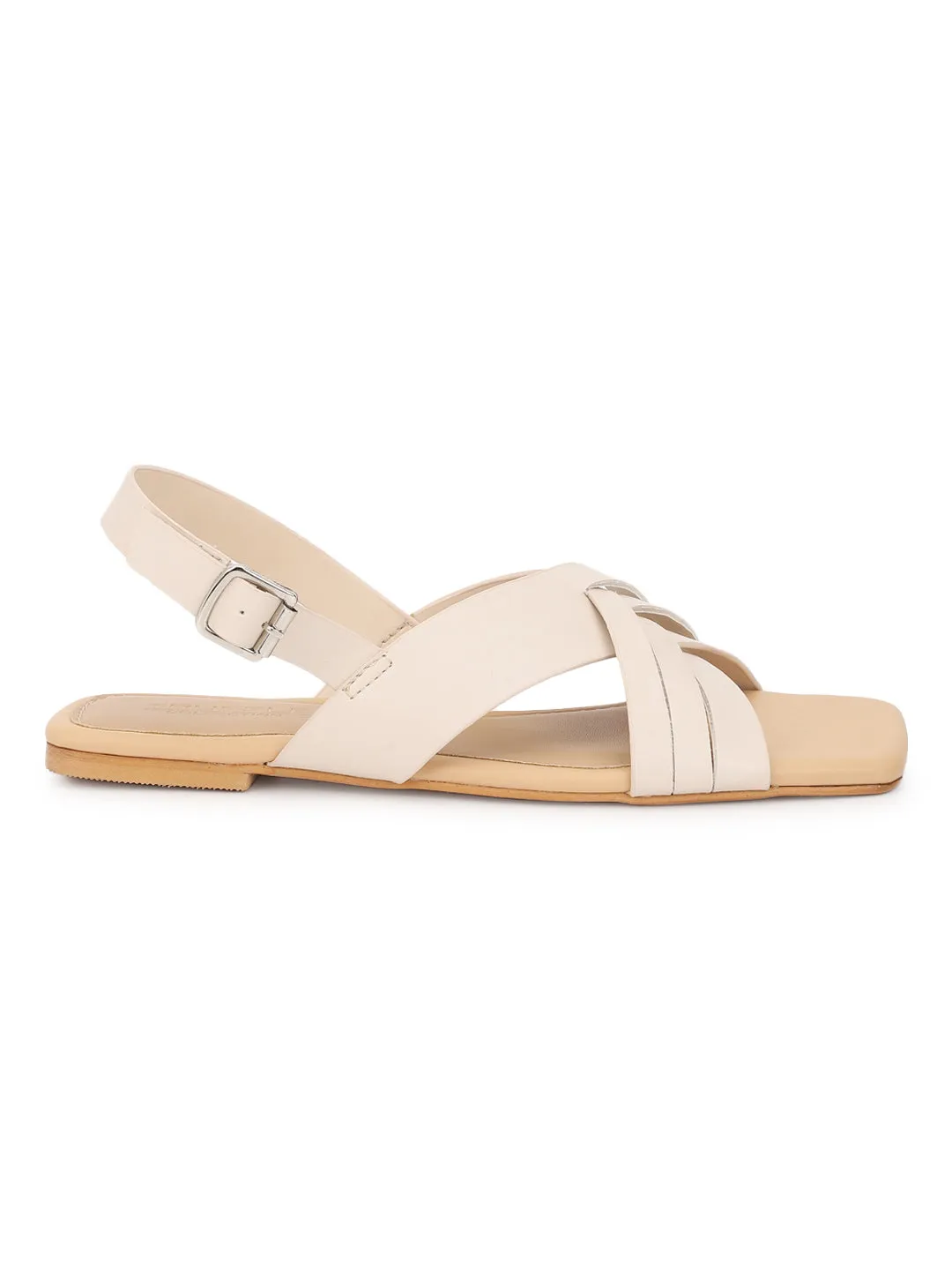 Nackte PU Flache Sandalen (TC-ST-001-NUD)