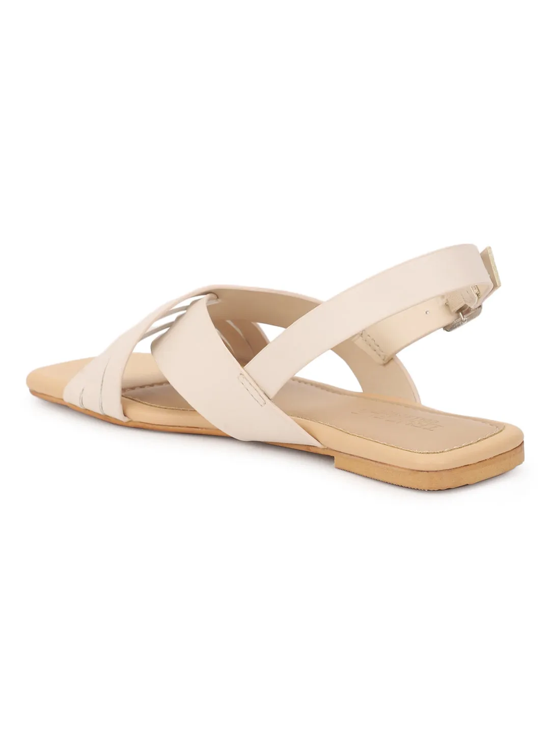 Nackte PU Flache Sandalen (TC-ST-001-NUD)